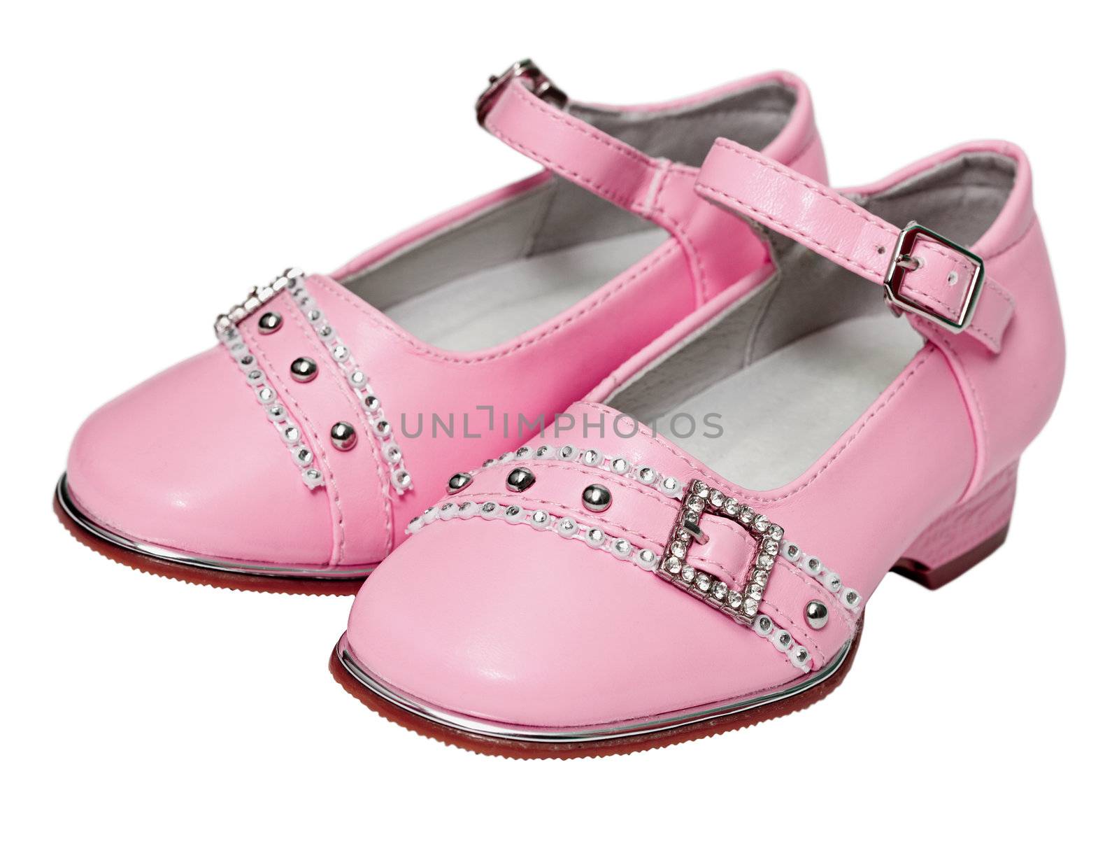Pink shoes for girls on white by pzaxe