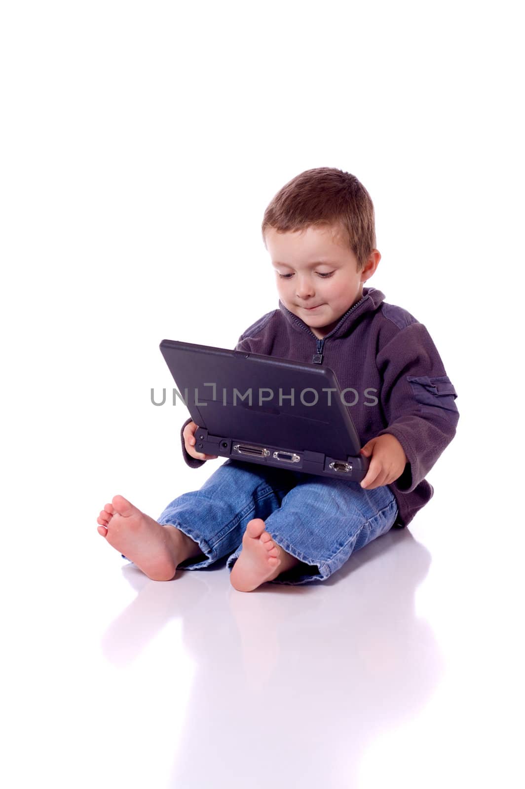 Cute boy with a laptop by Talanis