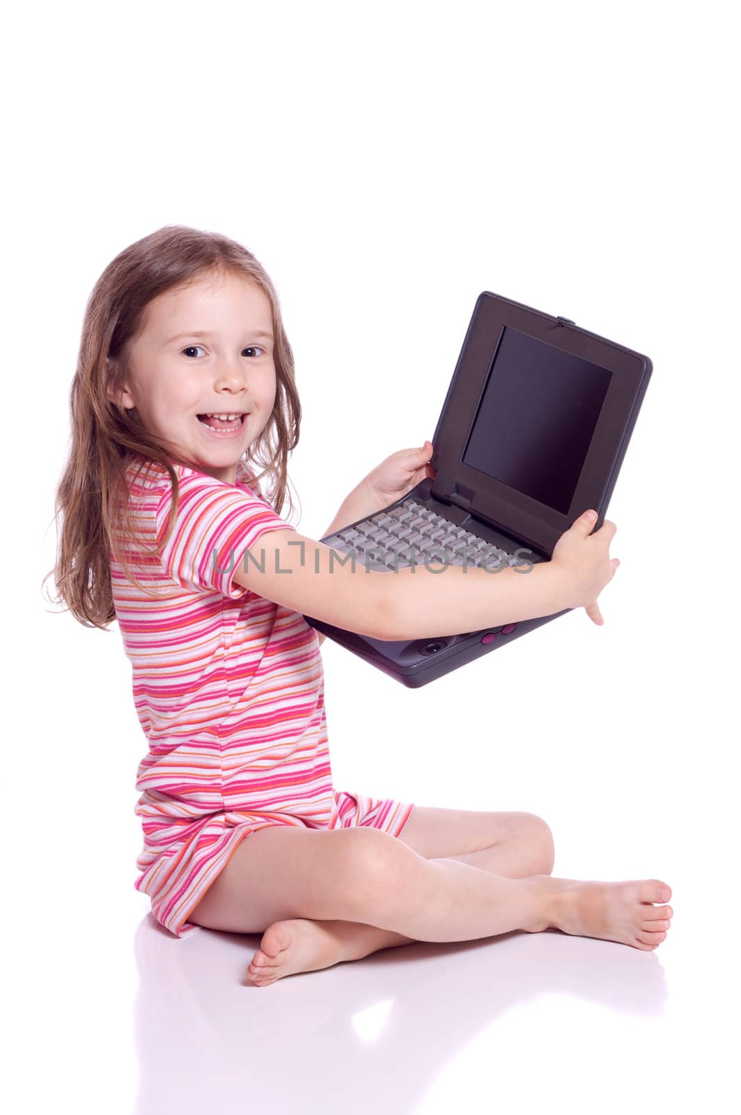 Cute girl with a laptop by Talanis