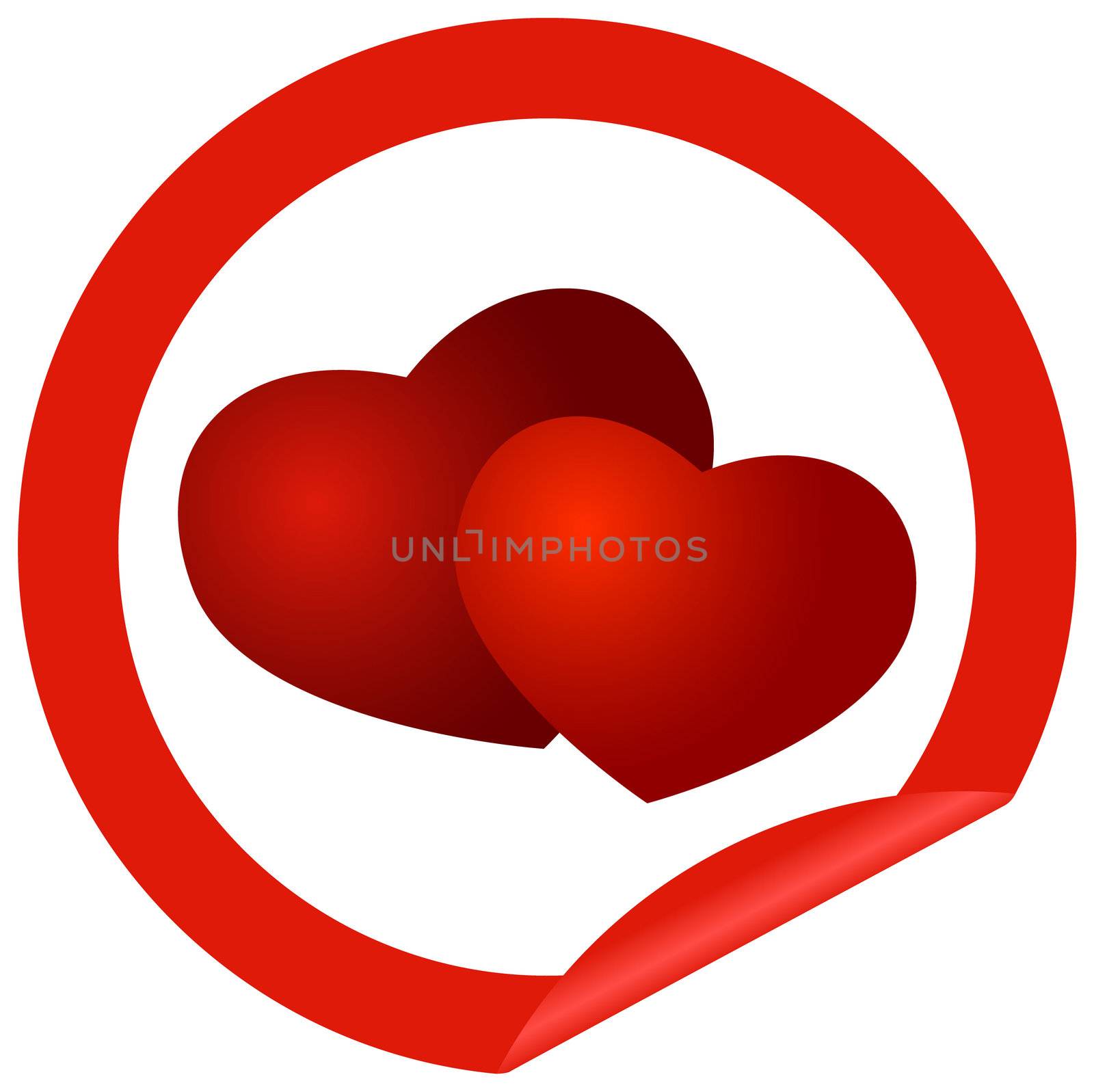 Round sticker with hearts by rodakm
