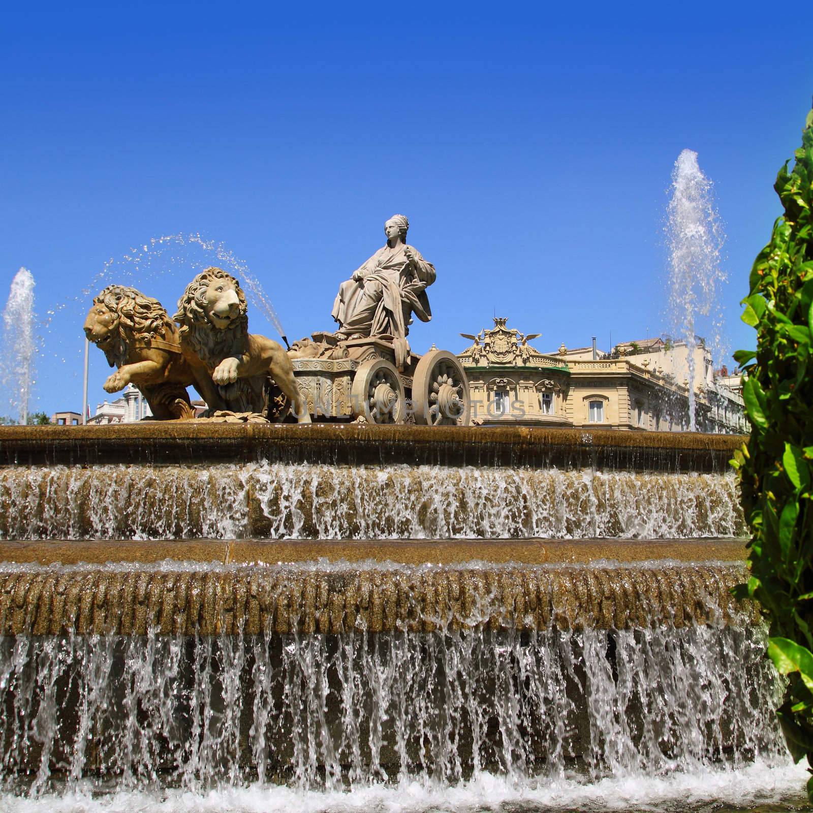 Cibeles statue Madrid fountain in Paseo Castellana by lunamarina