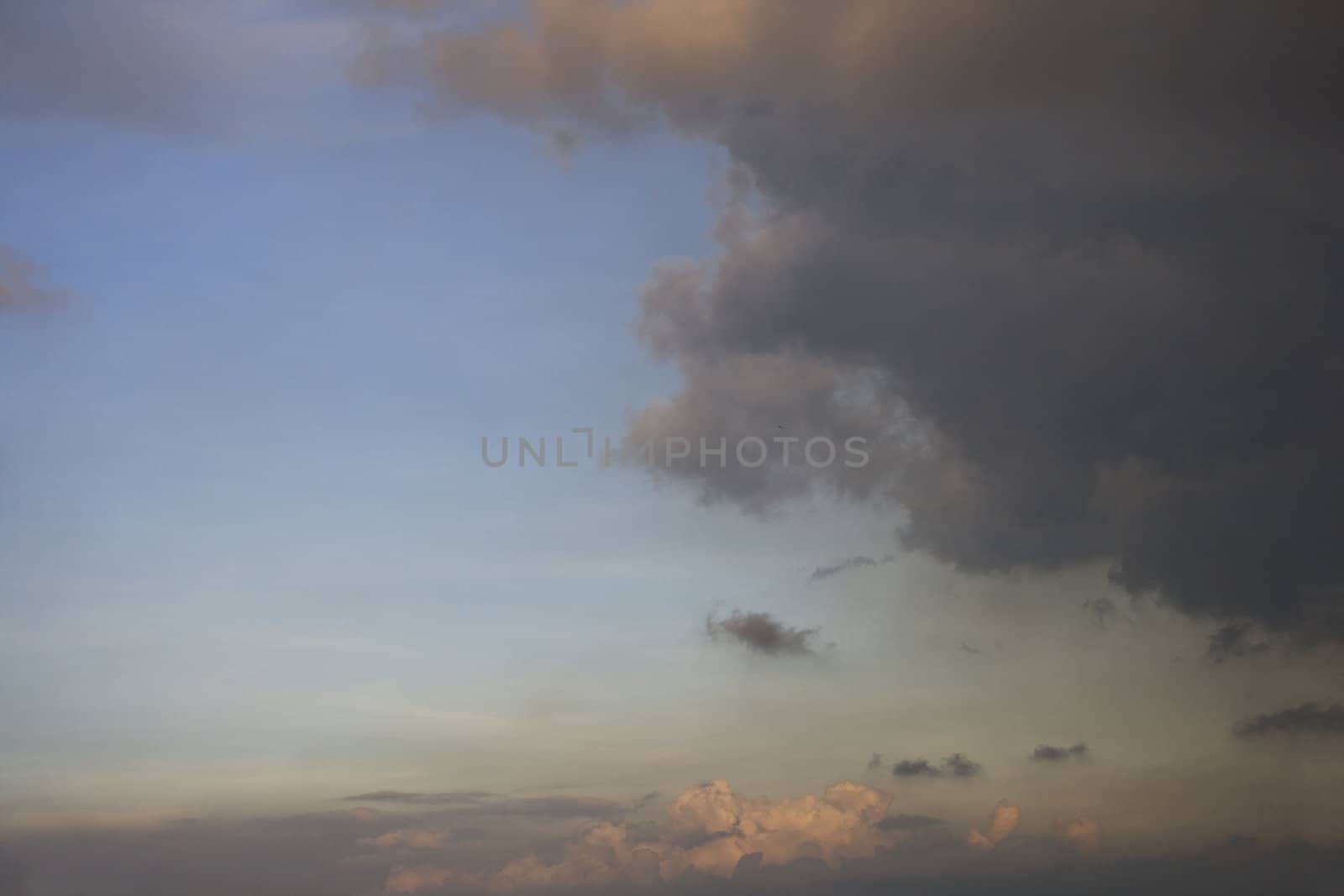 Blue sky with cloud during dusk.