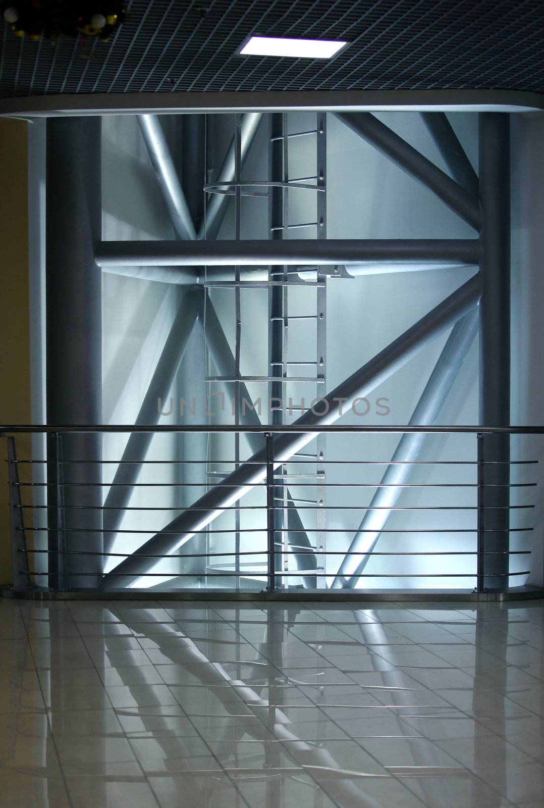 Metal design in the centre of office