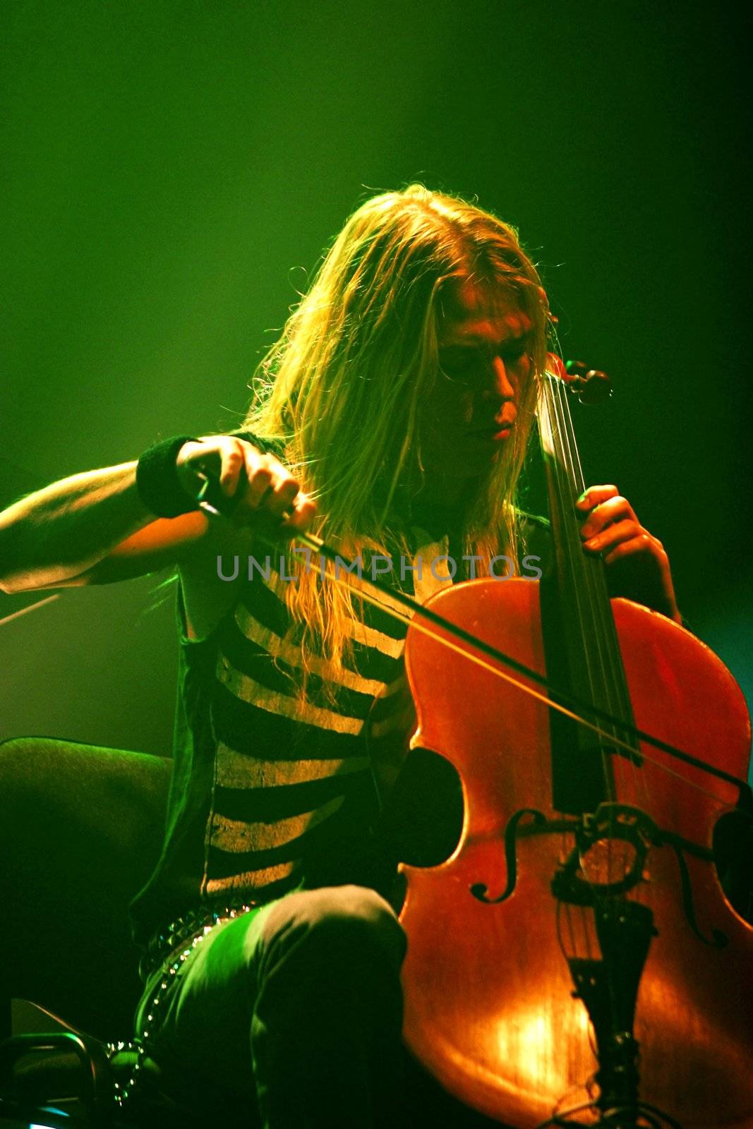 Concert of cult Finnish group "Apocalyptica" Eicca Toppinen