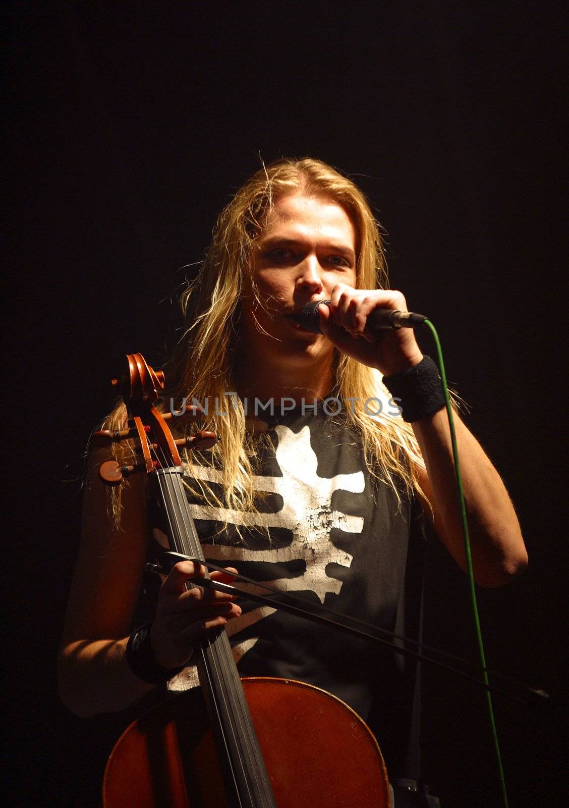 Concert of cult Finnish group "Apocalyptica" Eicca Toppinen