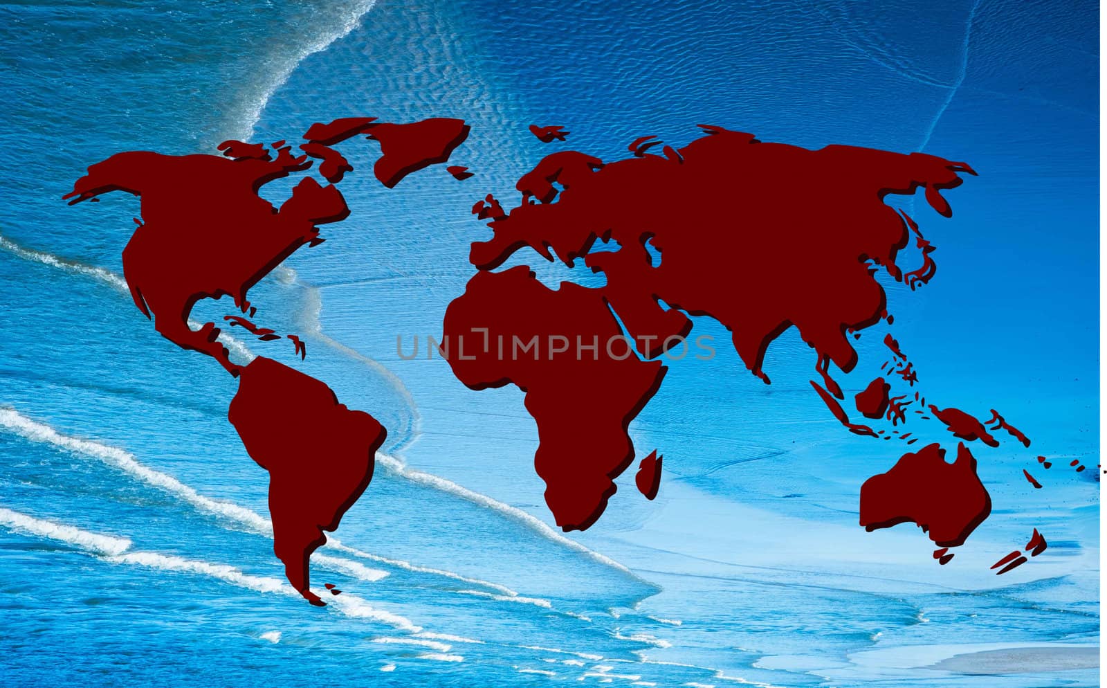 world map in concreat texture