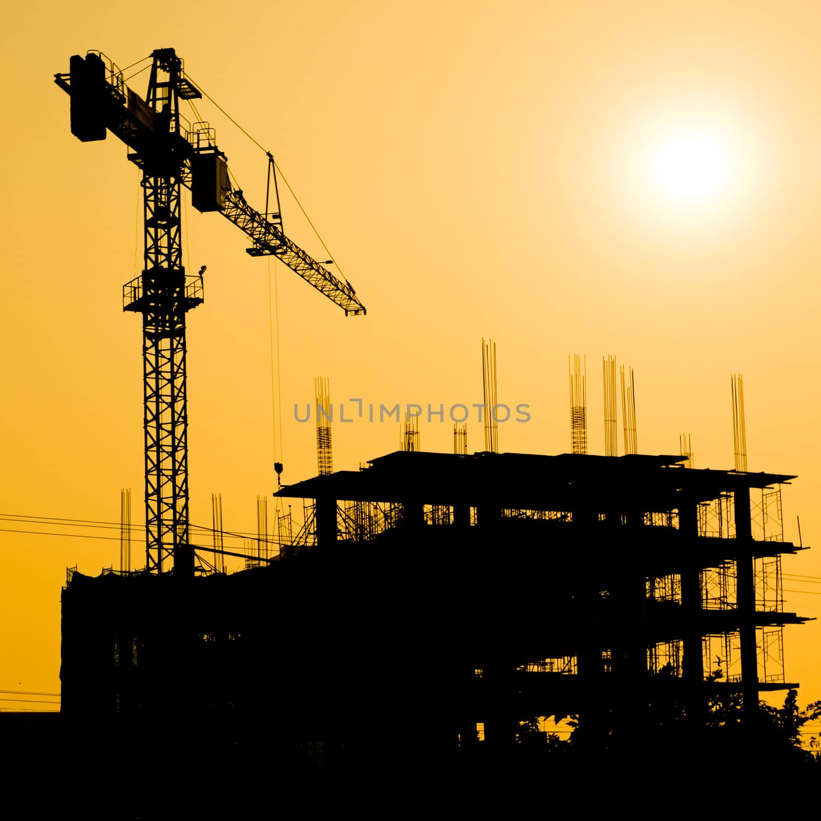crane building construction site