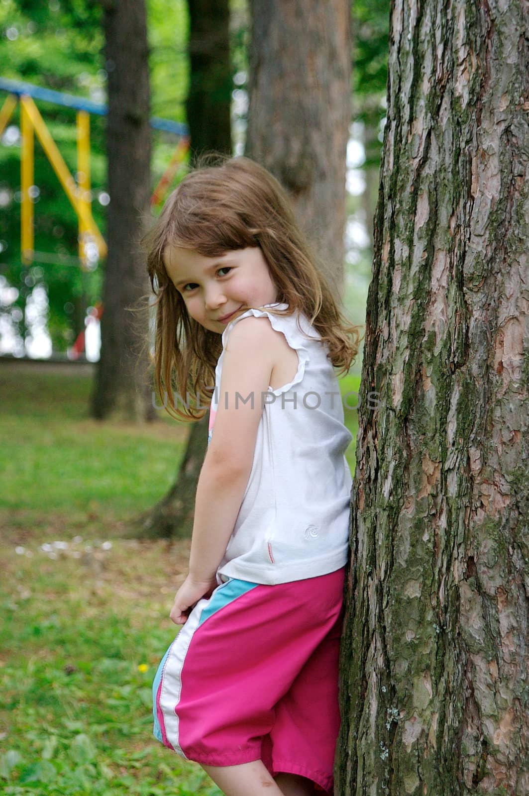 Girl against a tree by Talanis