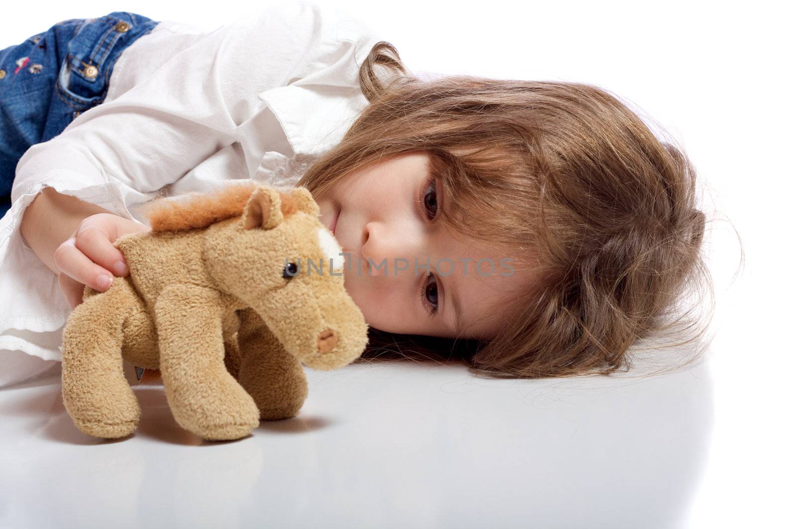 Cute little girl with a teddy