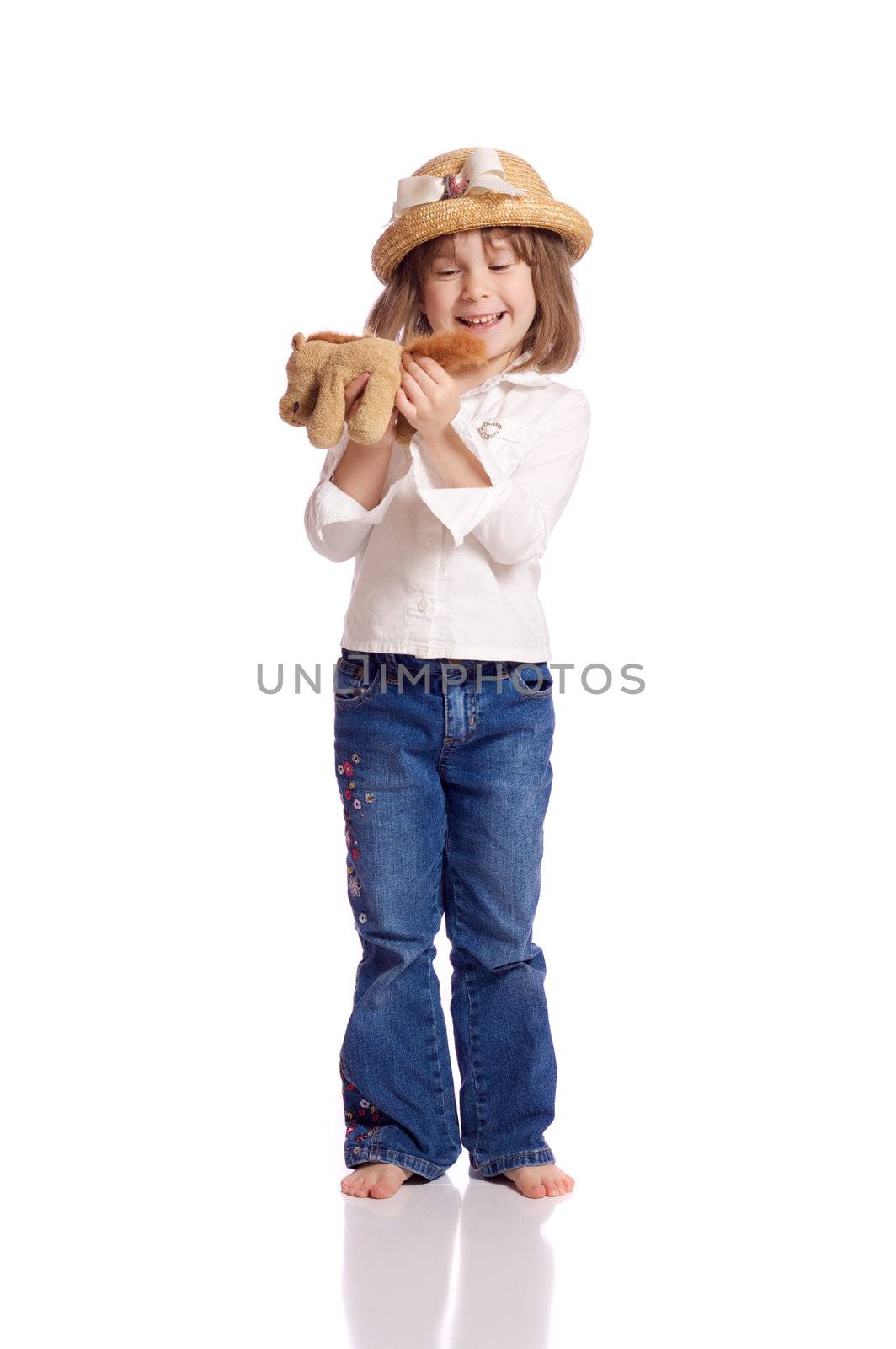 Cute little girl with a teddy