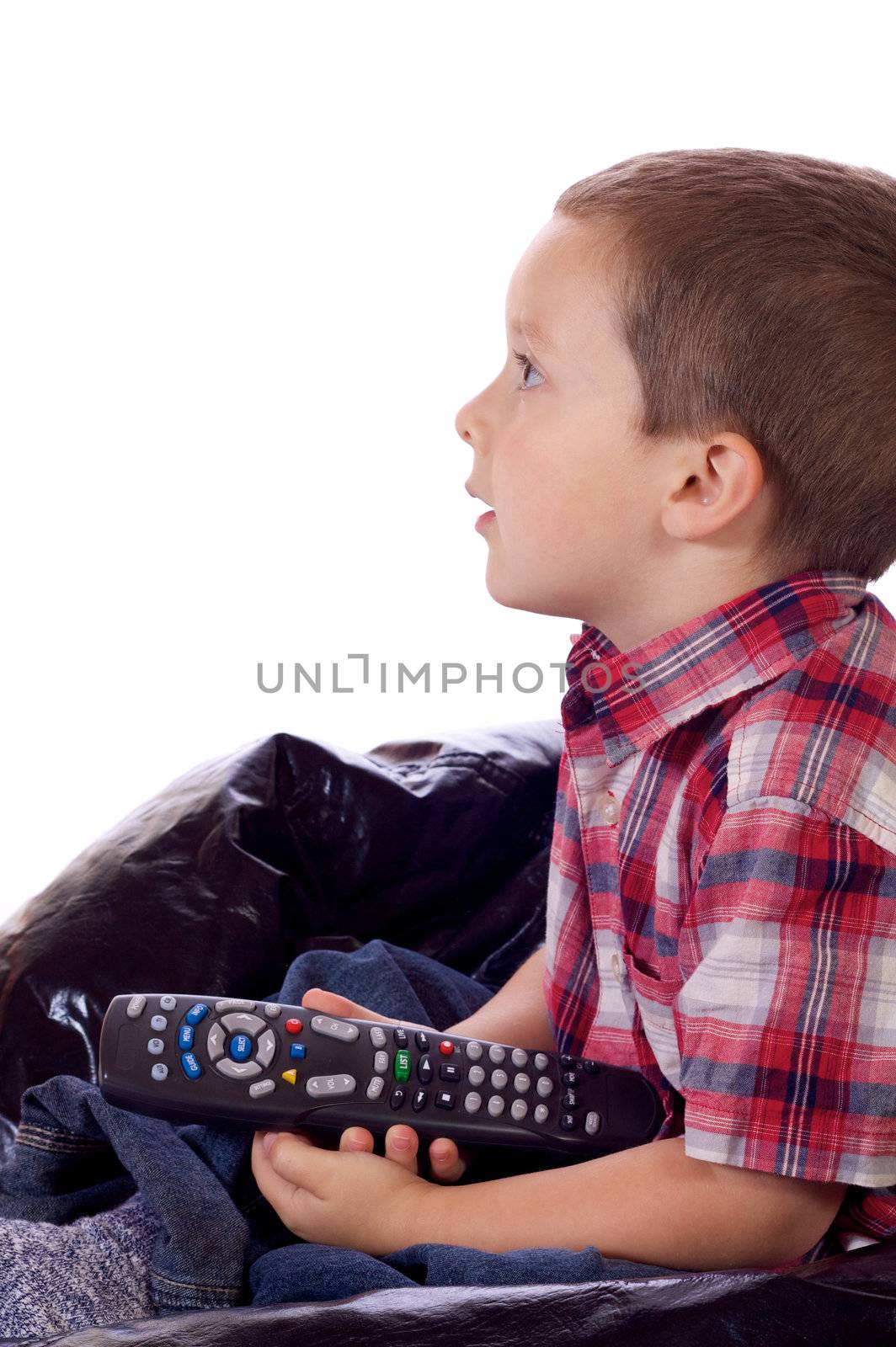 Cute little boy with a remote control