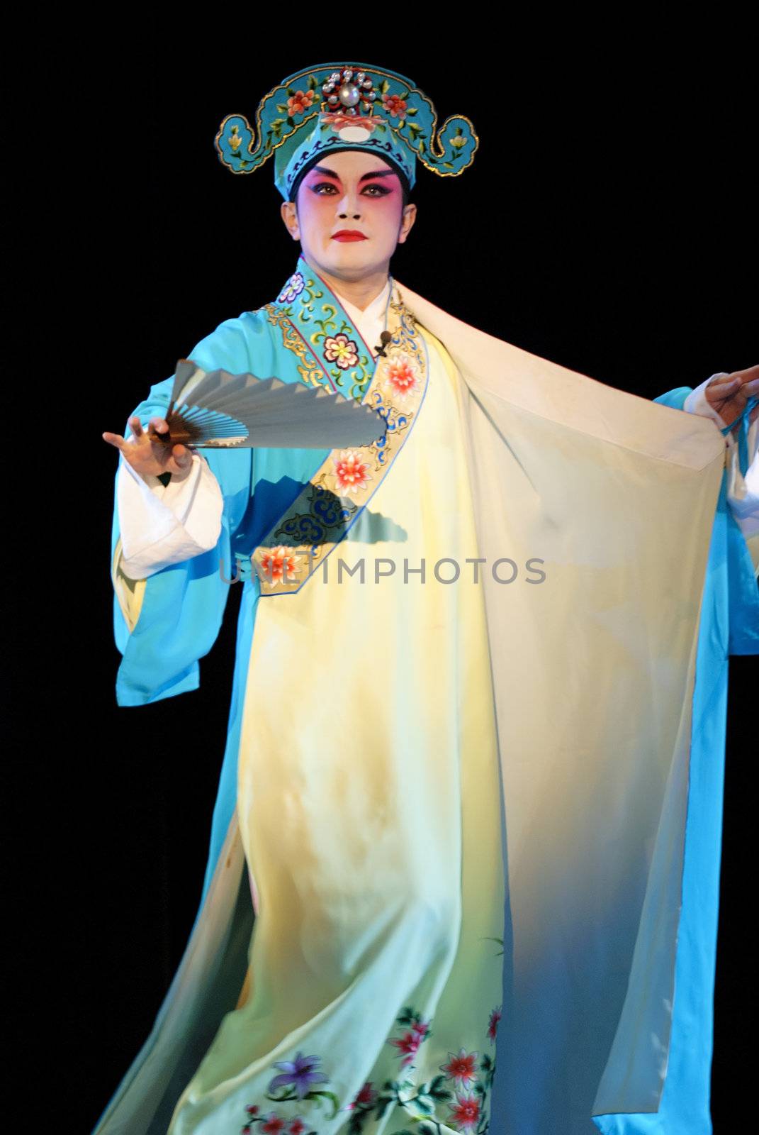 chinese traditional opera actor with theatrical costume