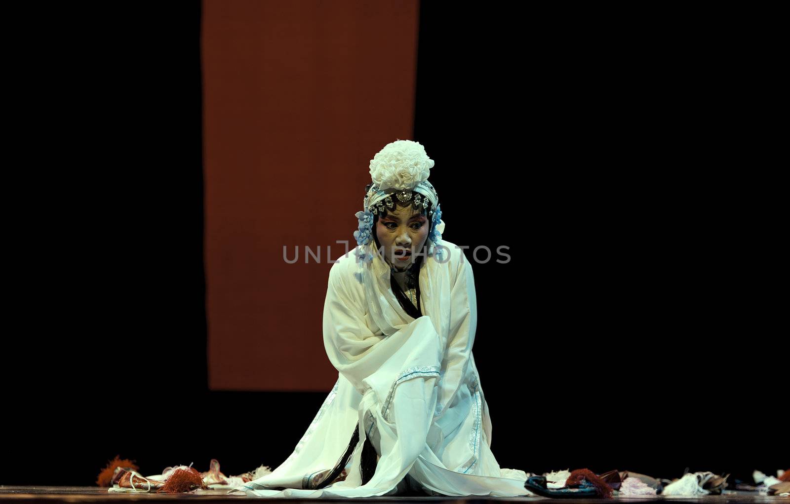 CHENGDU - SEPT 29: chinese famous opera artist Tian Mansha performs Concept opera Sigh on stage at JinSha theater Sept 29, 2011 in Chengdu, China.