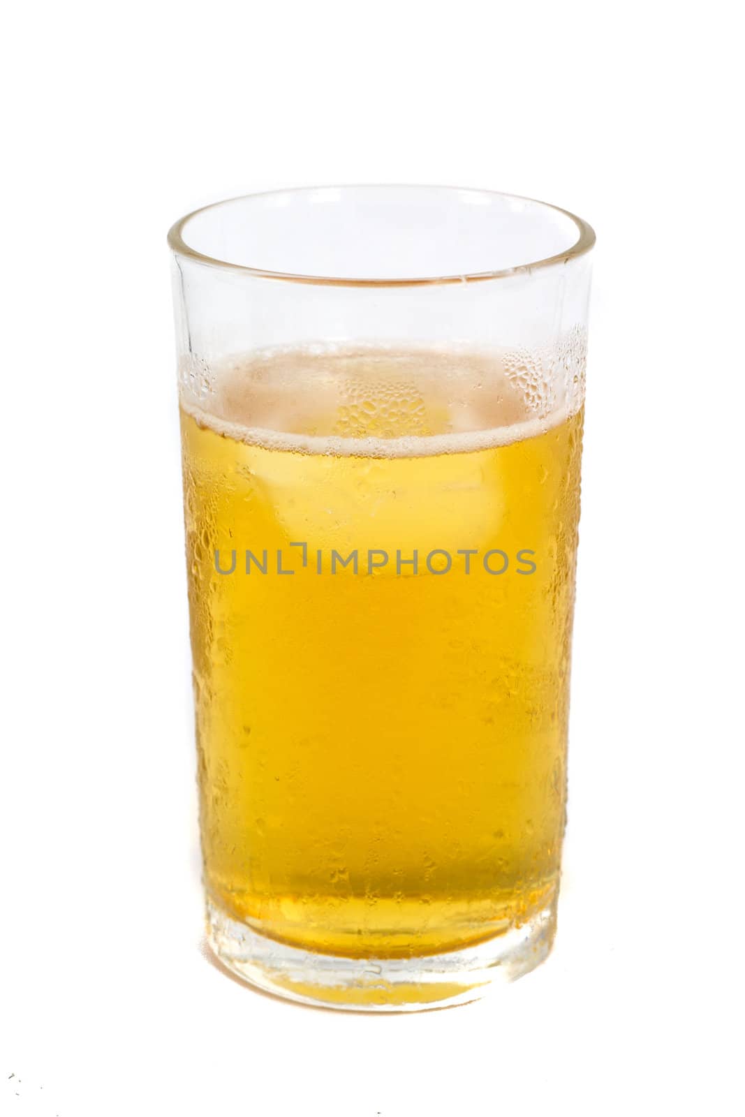 Glass of beer in white background