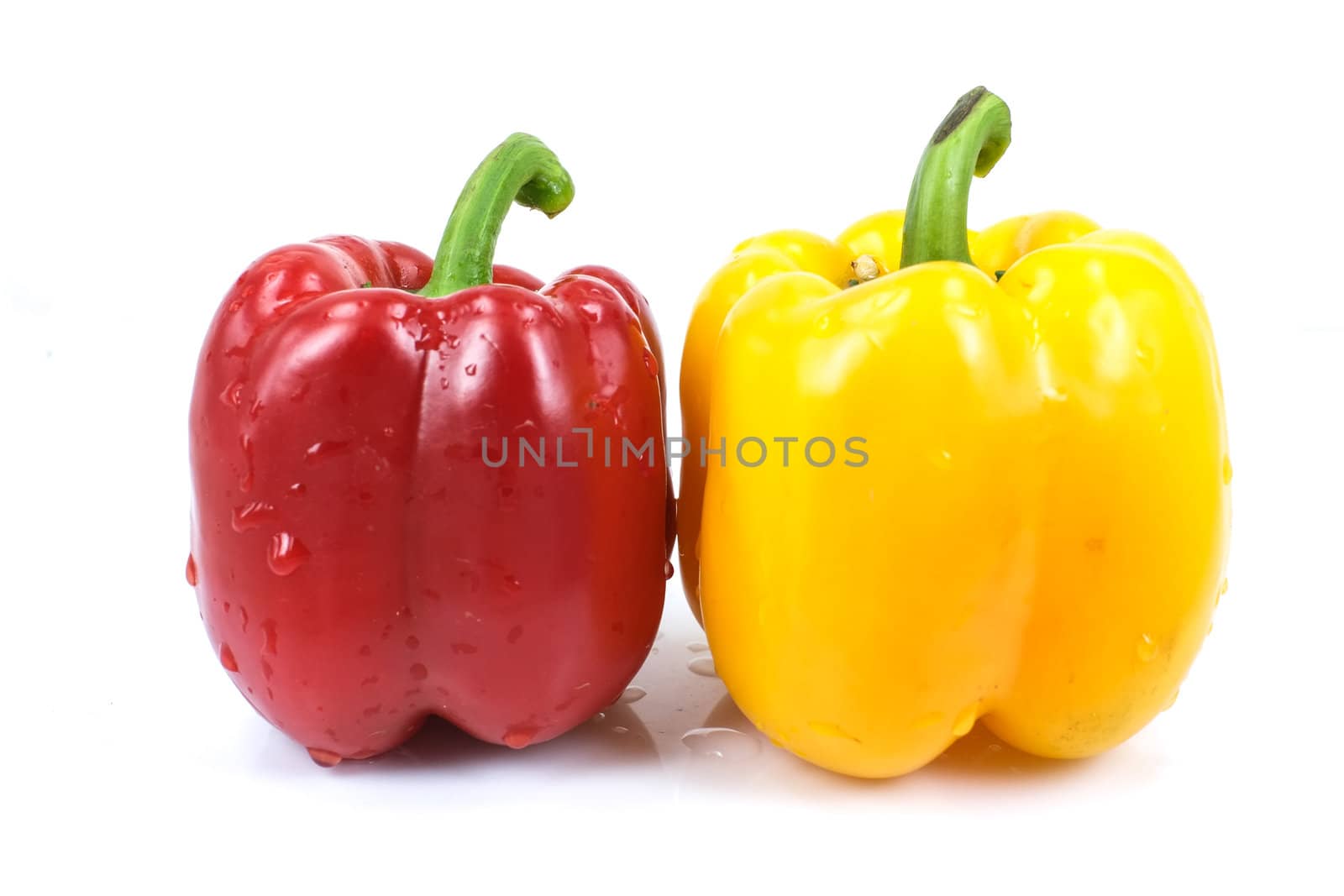 Colored paprika (pepper) isolated on a white background