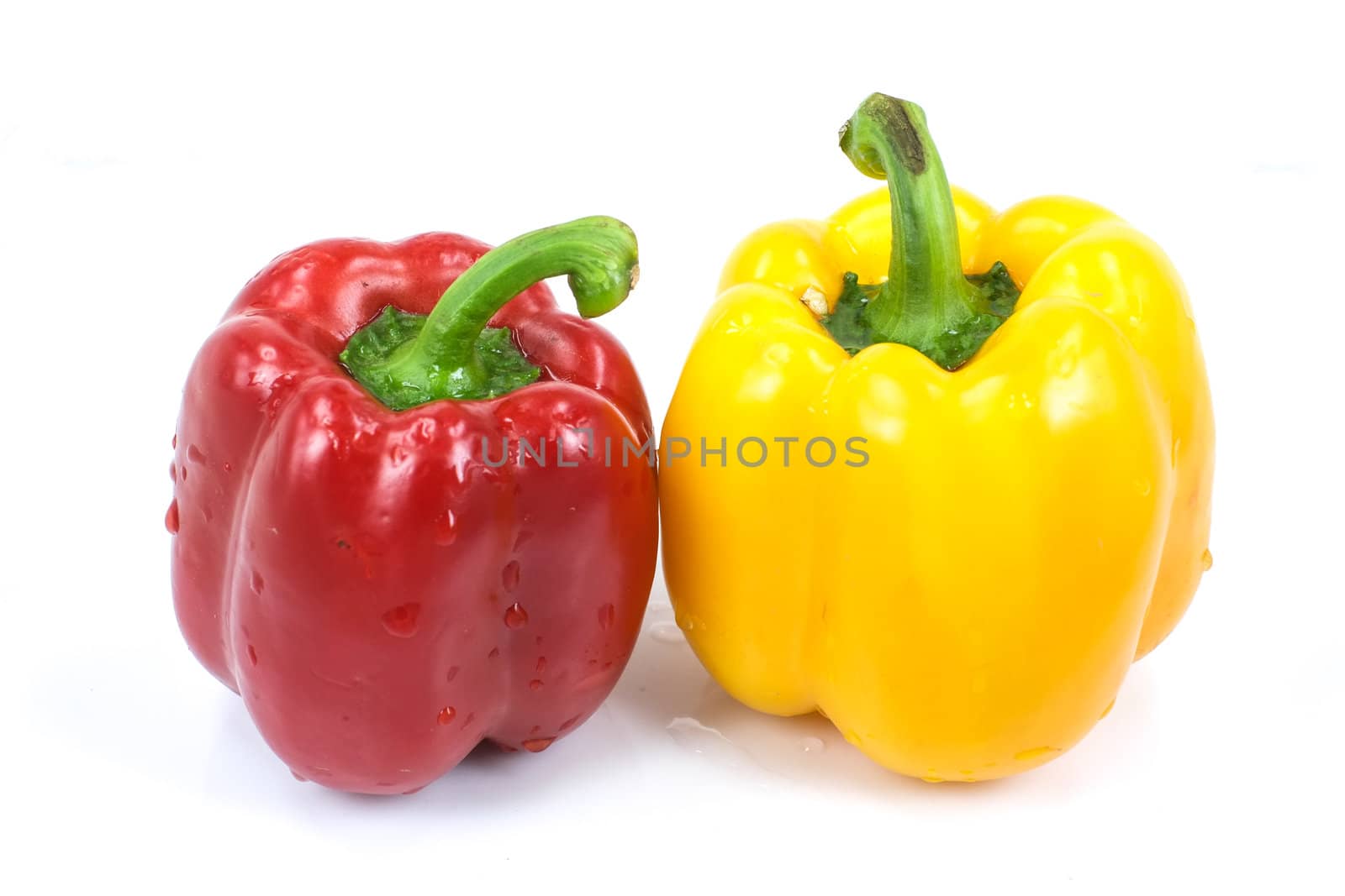 Colored paprika (pepper) isolated on a white background