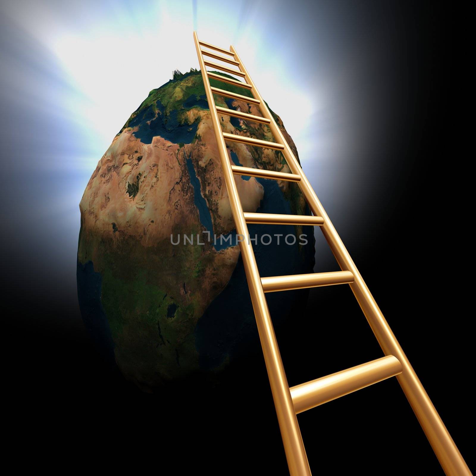 ladder to go up 3d earth in black space