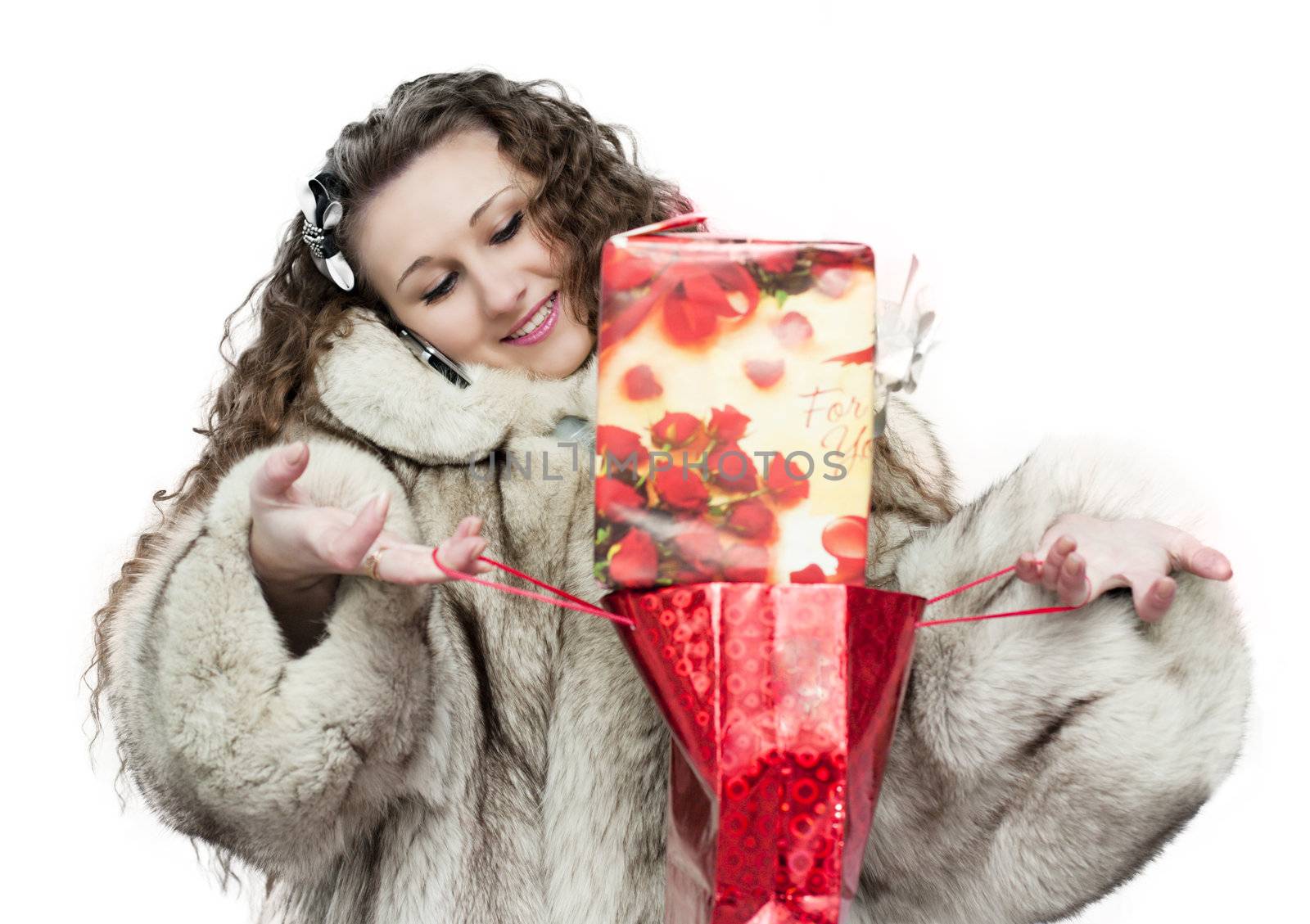 girl with a gift of speaking on the phone