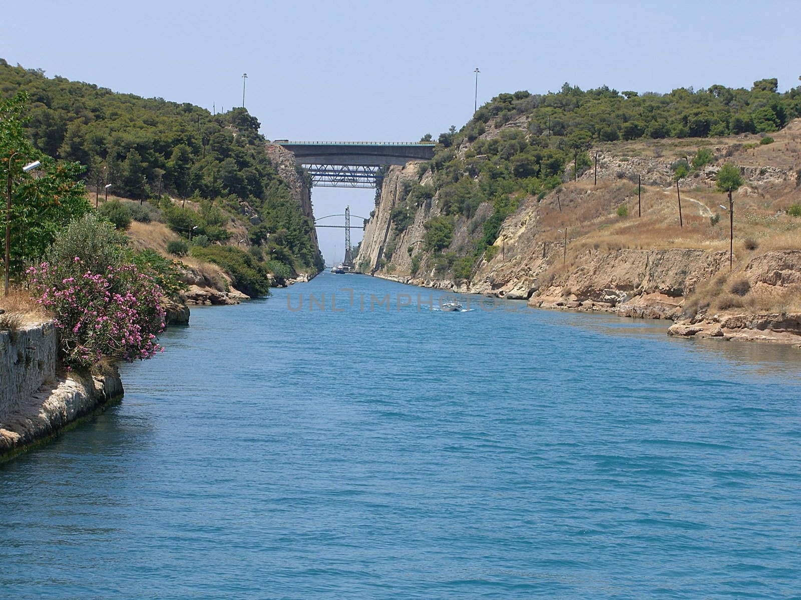 the entrance of the famous Corinthia canal in Greece. 