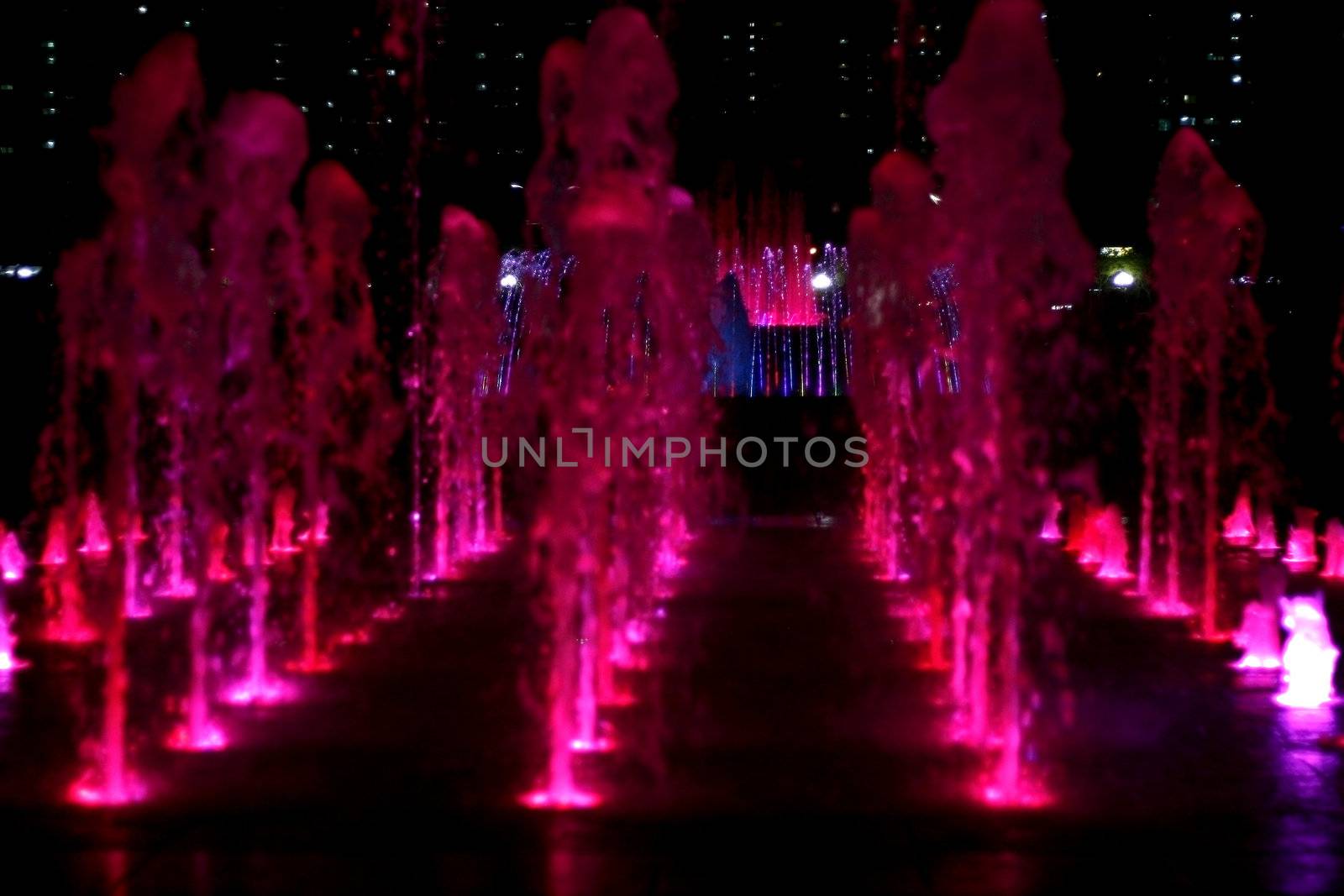 Fountain at Night by sacatani