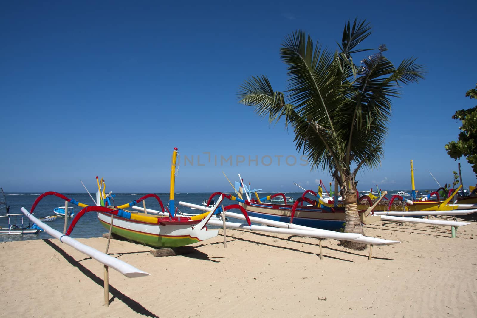 Boats on Sanur Beach, Bali