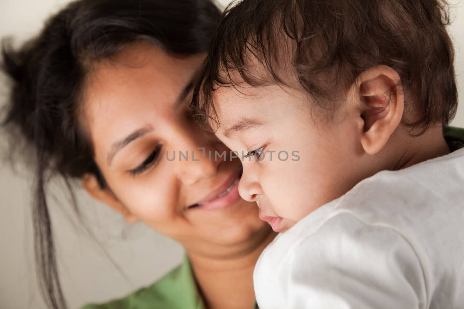 Indian Happy mother and baby looking each other