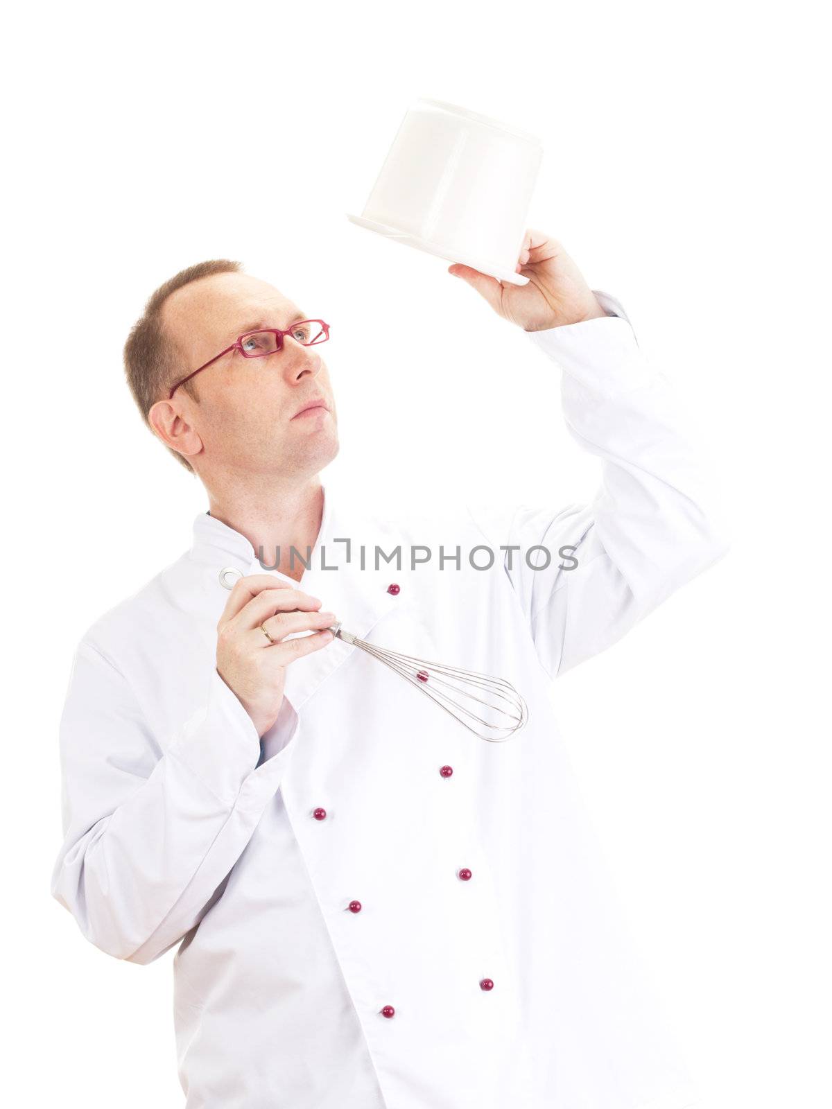 Chef with whisk and bowl