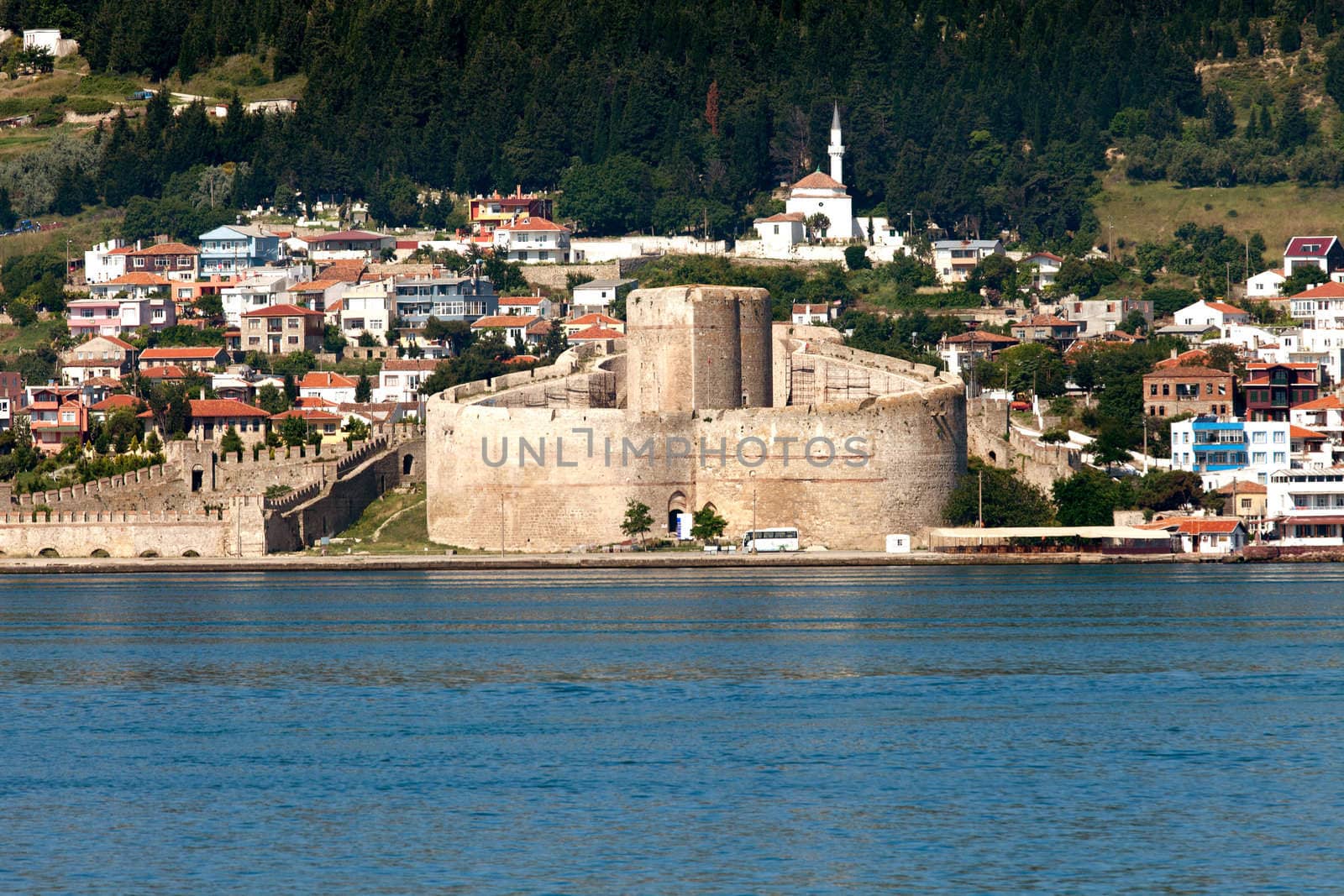 Kilitbahir Castle in Canakkale,Turkey.  The view from Asia on Europe