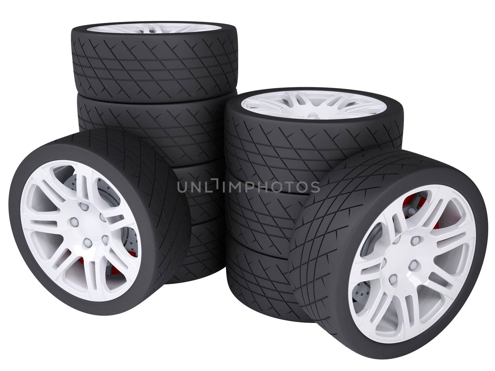 Wheels. Isolated render on a white background