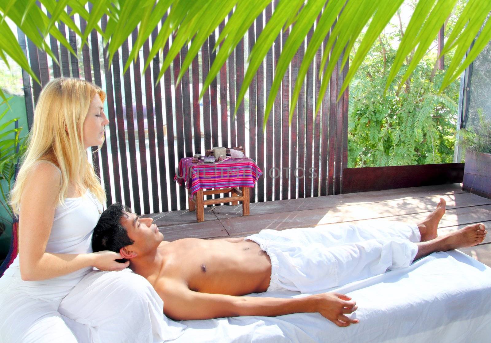 cranial sacral massage therapy in Jungle cabin tropical rainforest