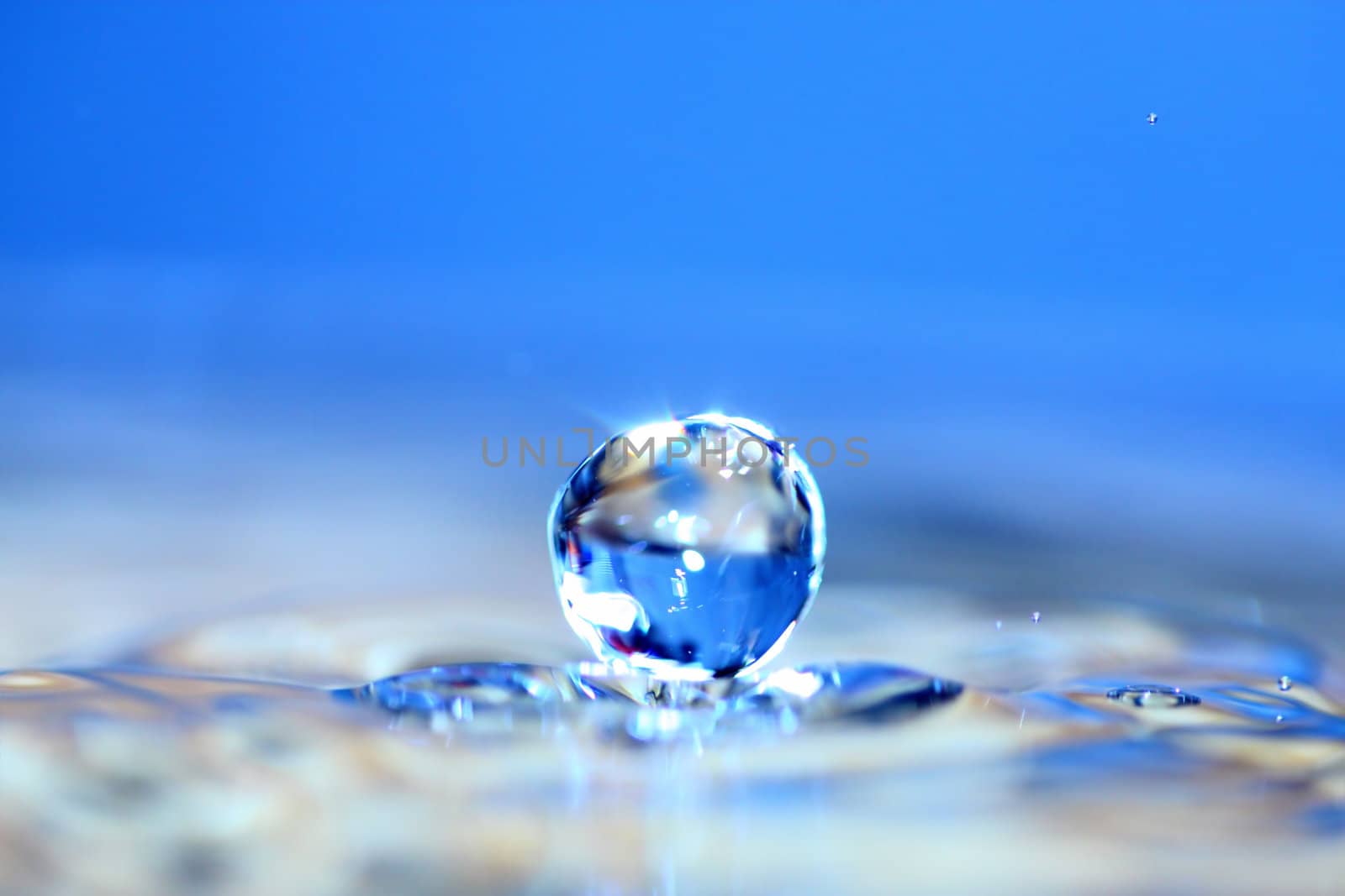 Water drop. Soft colors. Close-up.