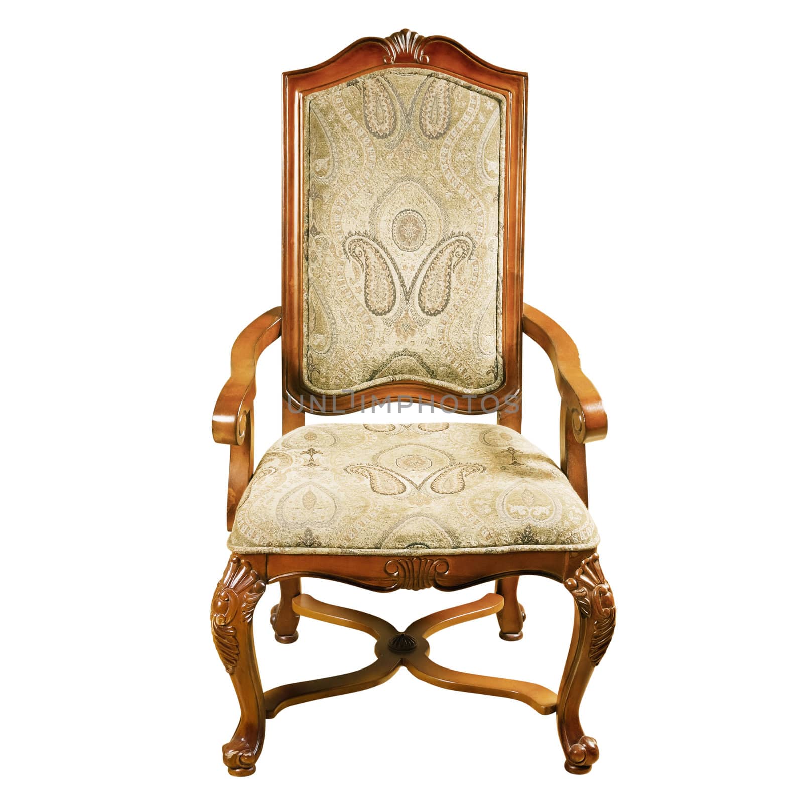 Old Antique Chair Over The White Background