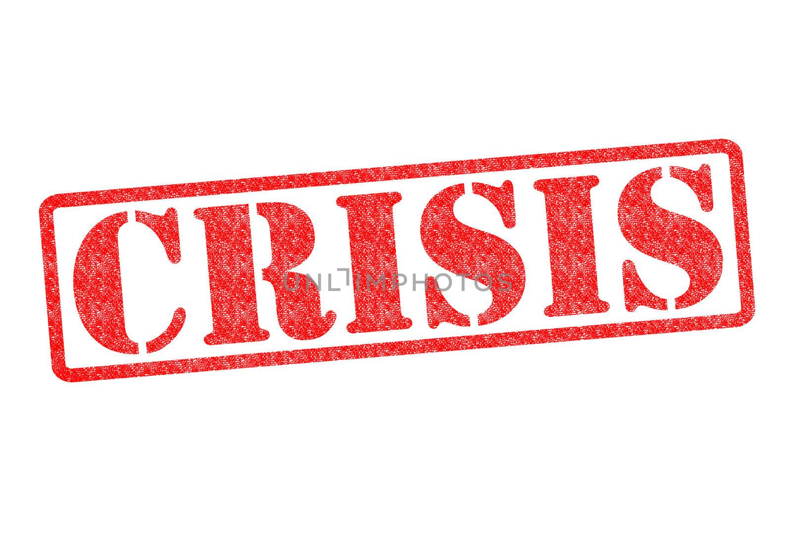 CRISIS Rubber Stamp over a white background.