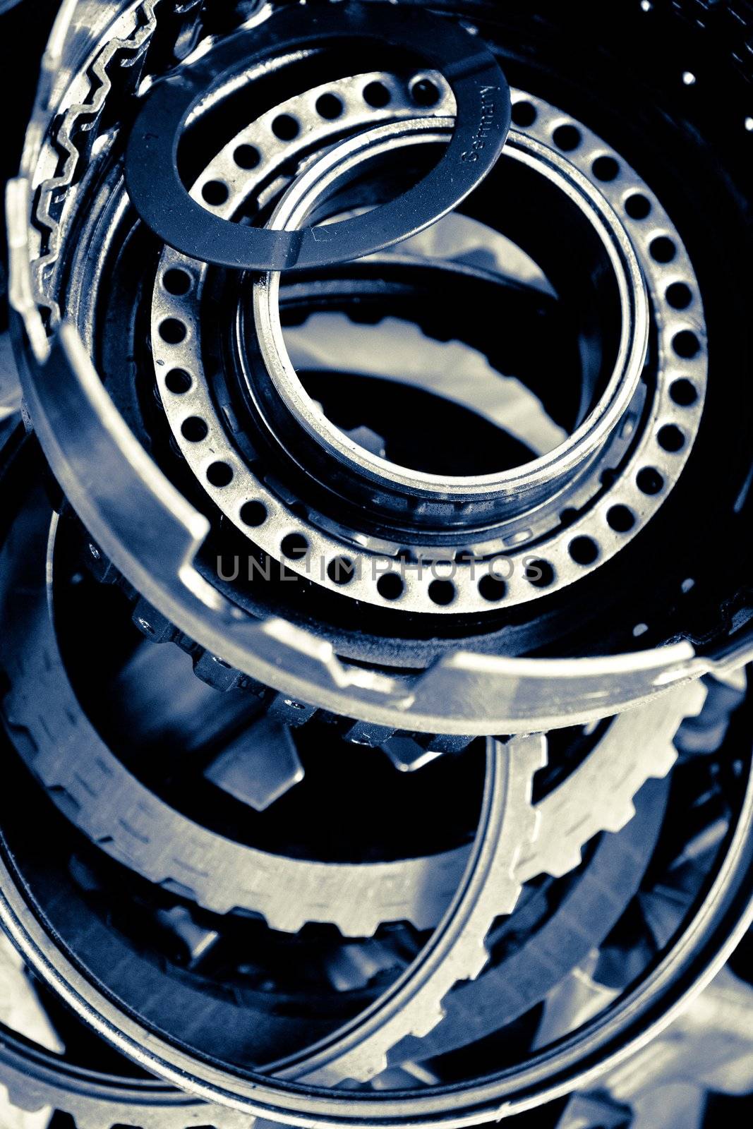 close up of automobile gear assembly