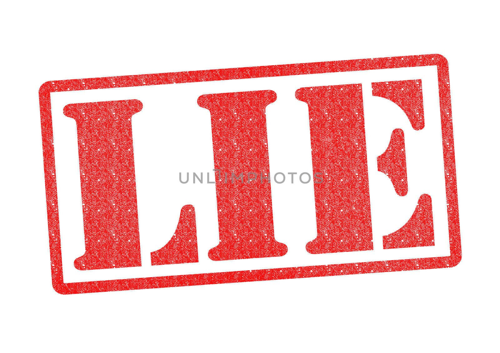 LIE Rubber Stamp over a white background.