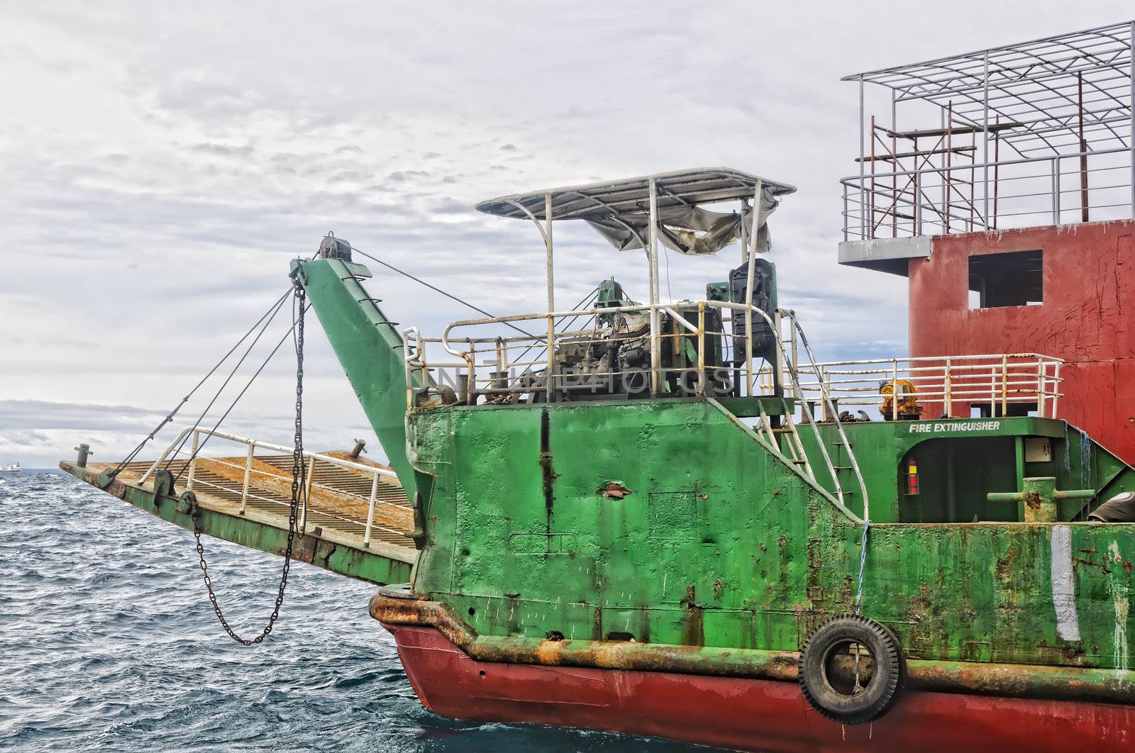 Dilapidated passenger vessels like this abound in the Philippines.