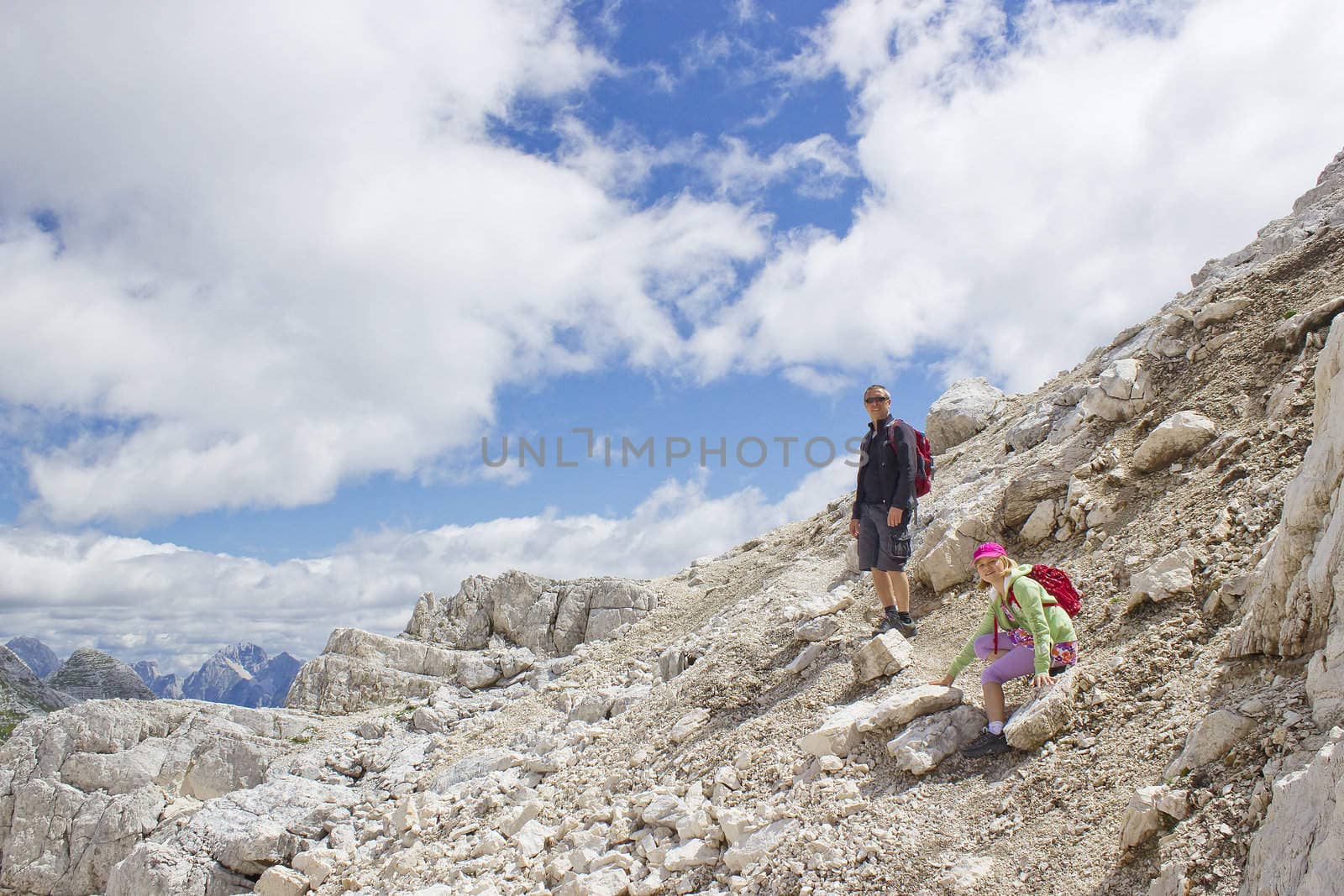 tourists  in the Julian Alps (Slovenia)