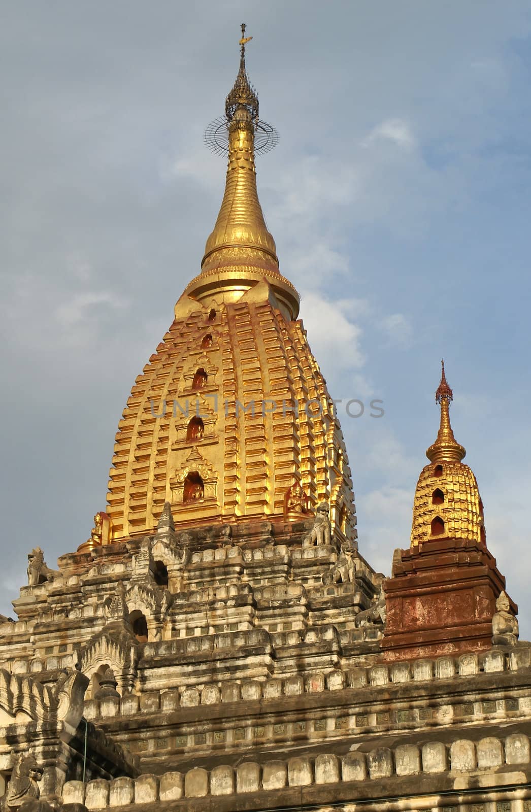Detail of the beautiful Ananda Temple, Bagan, Myanmar, Asia