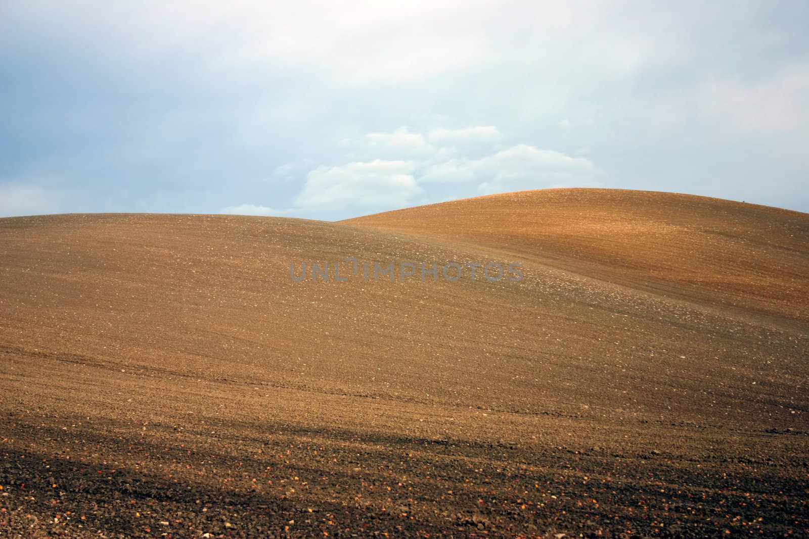 harvested and ploughed fields in Navarra, Spain