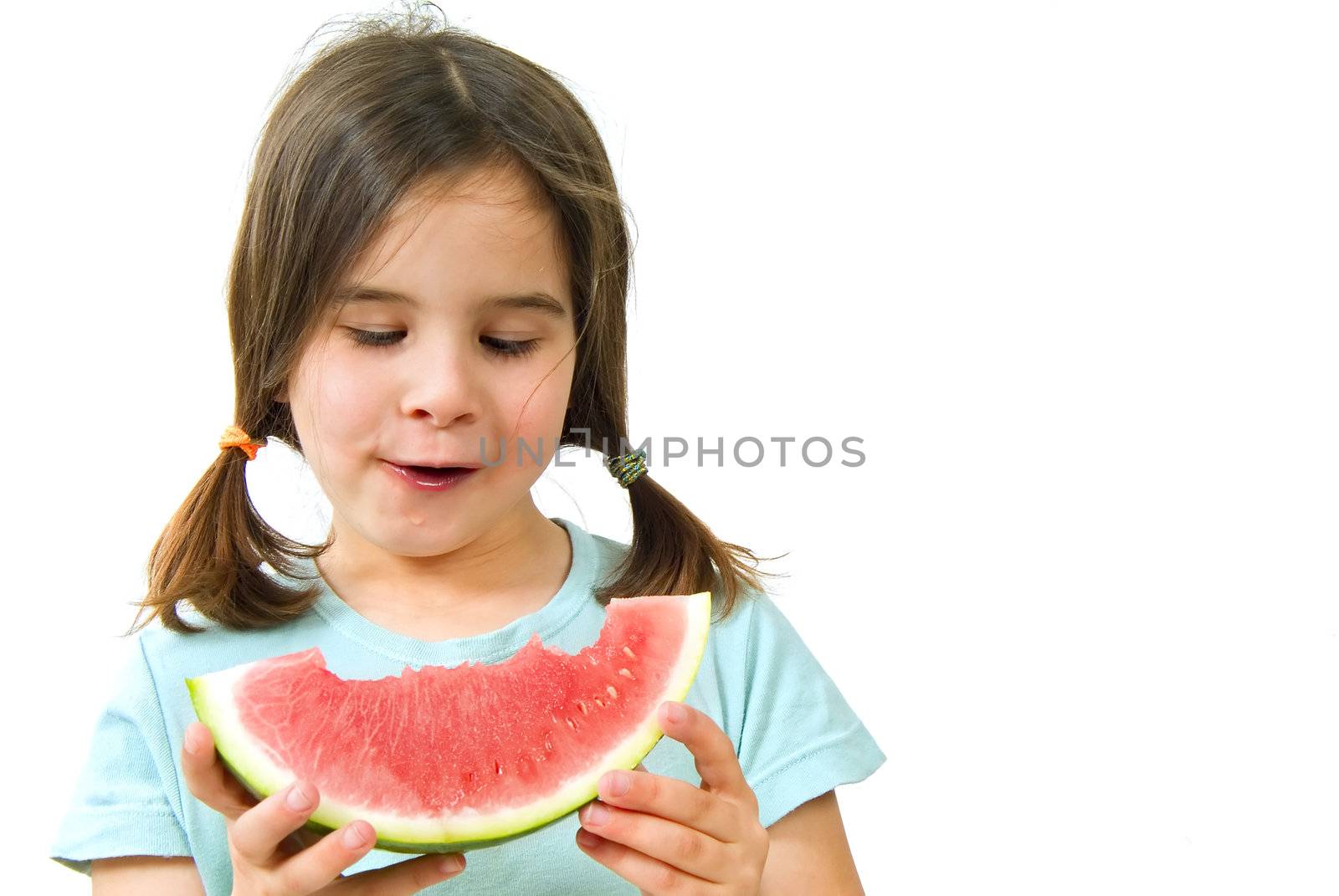 girl eating Watermelon by noam