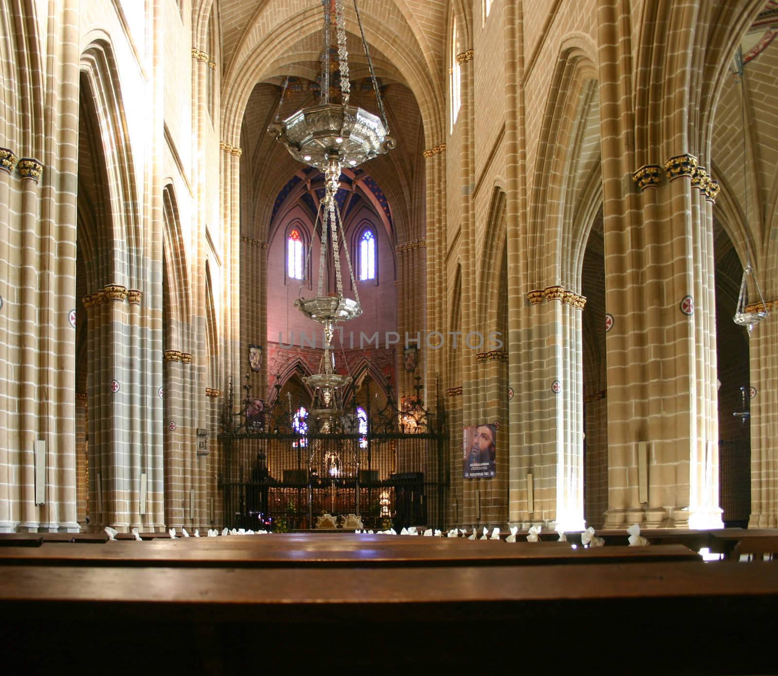 Interior of Pamplona Cathedral, main nave