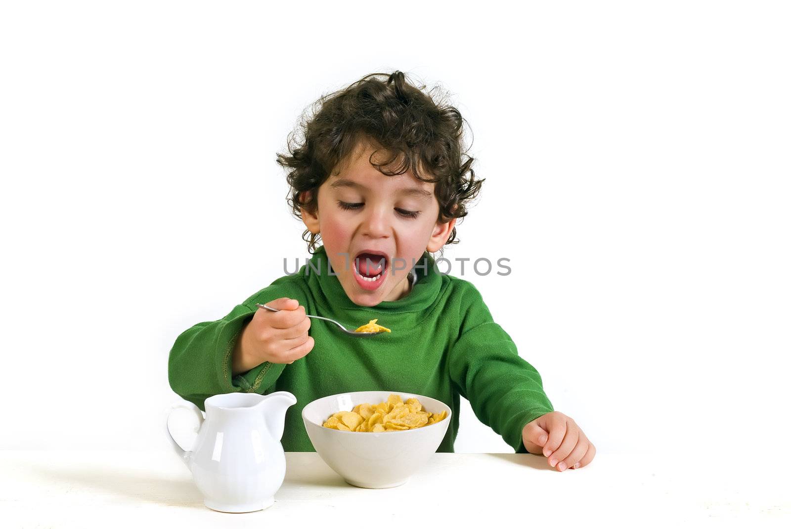 kid eating cereals by noam