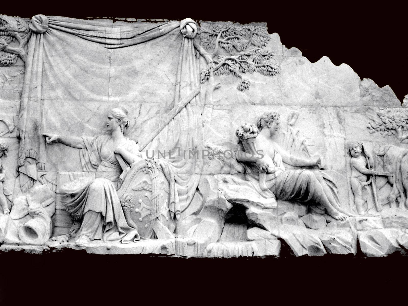 detail of marble relief, toulouse, 3 canal junction