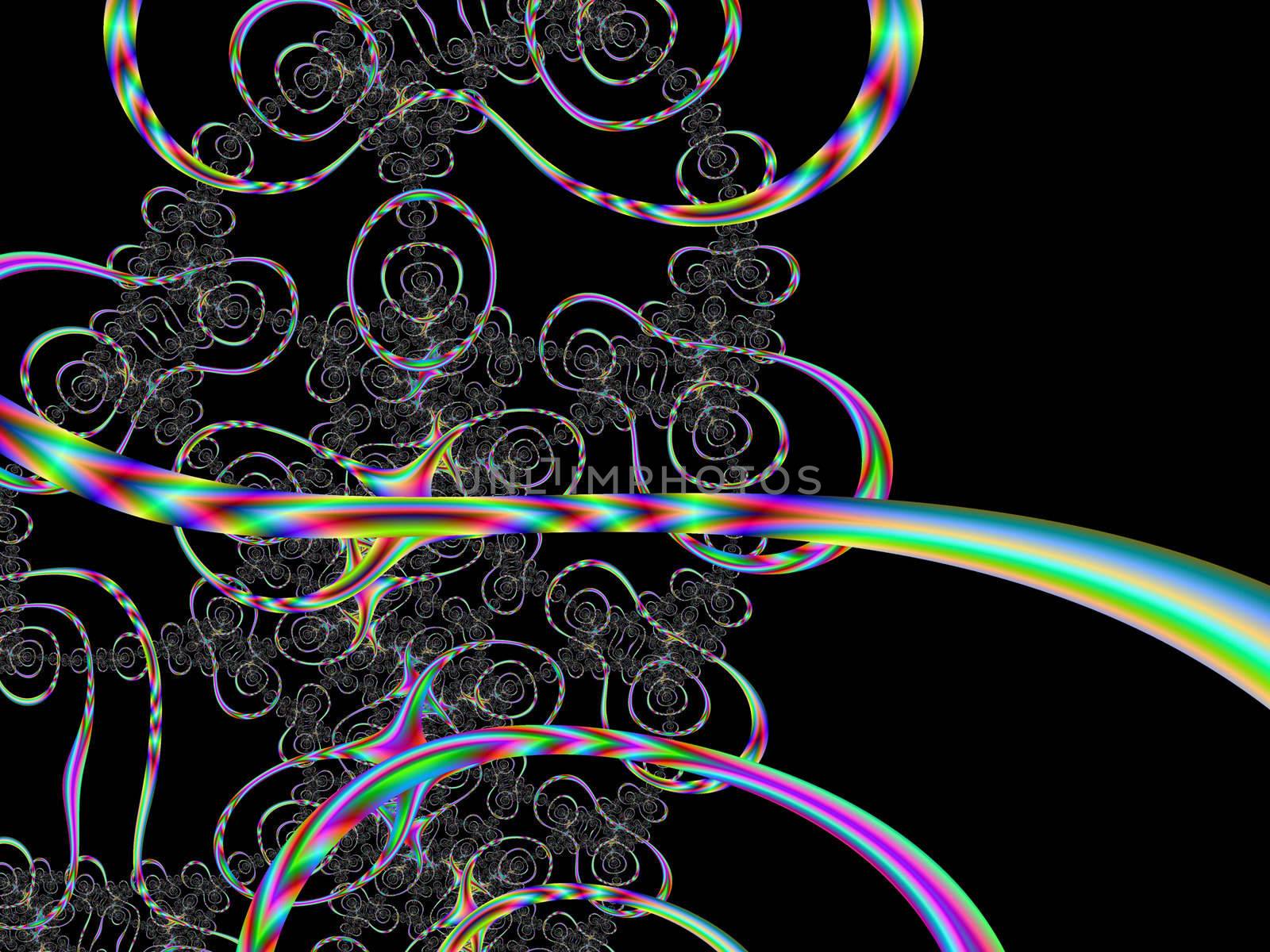 high res fractal forming multiple rings and swirls resembling circus performance