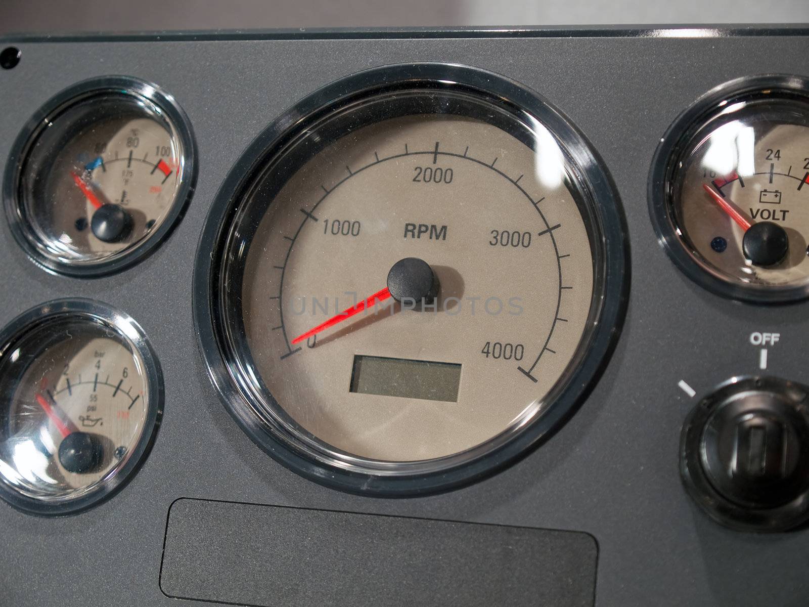 Speed up RPM panel dashboard display of a boat