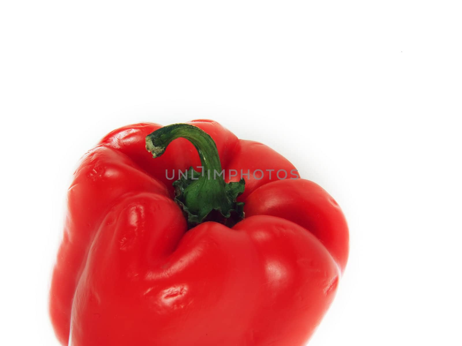 Red sweet pepper on white background