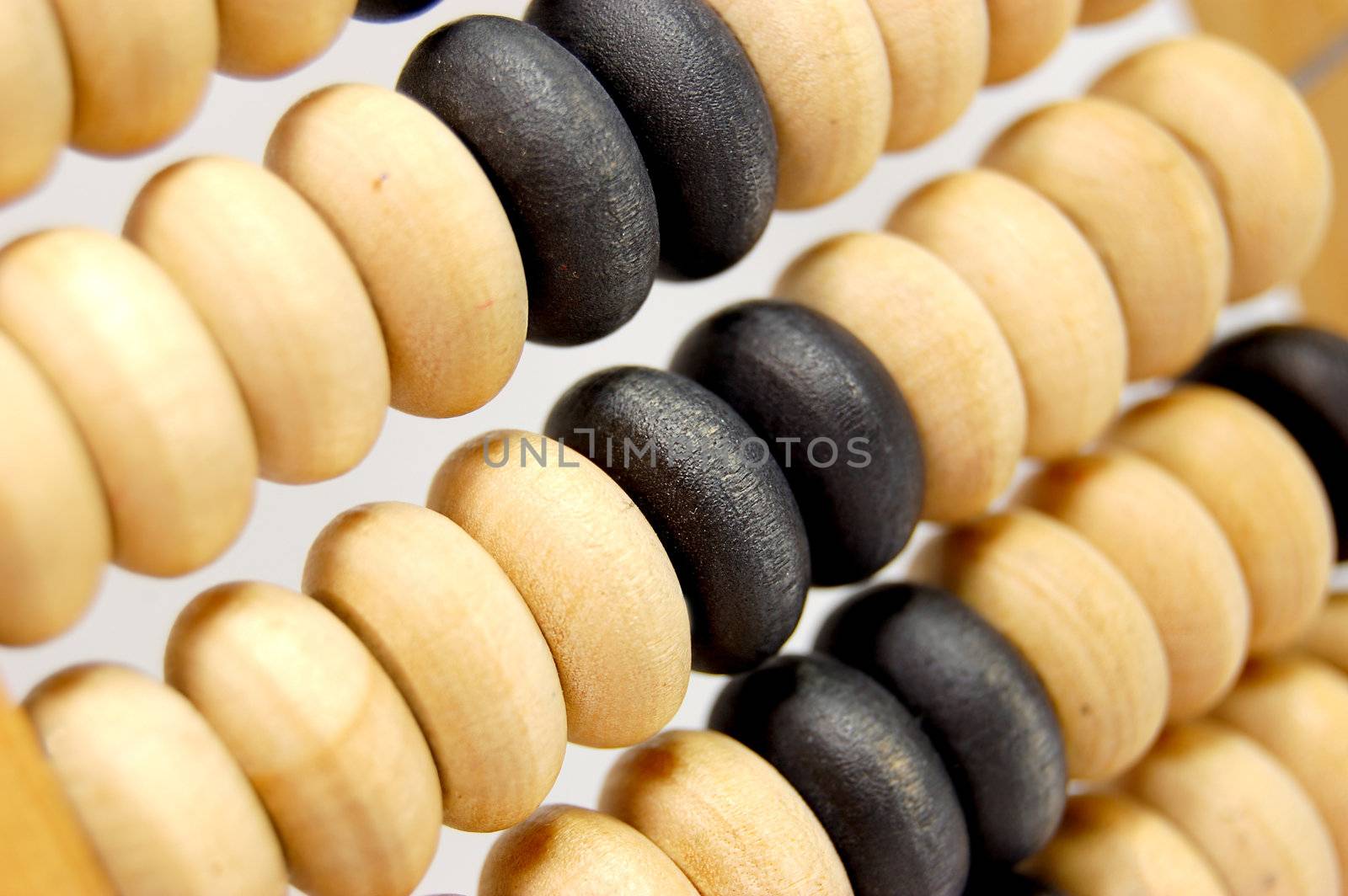 Wooden beads of abacus