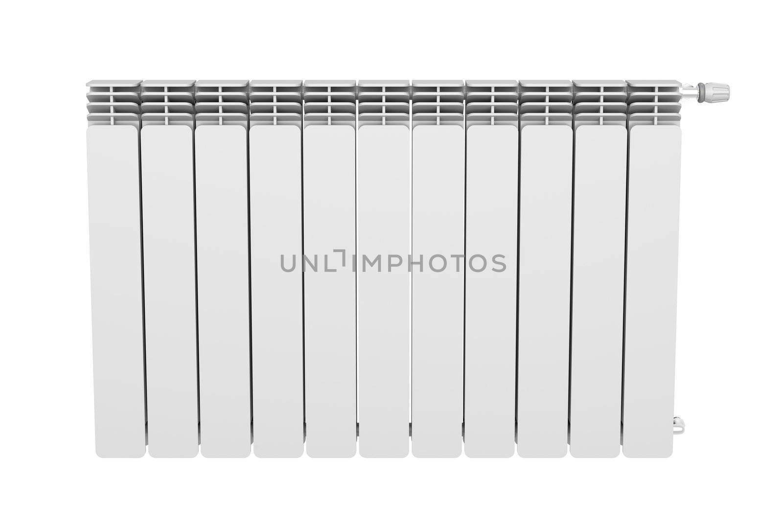 Front view of heating radiator