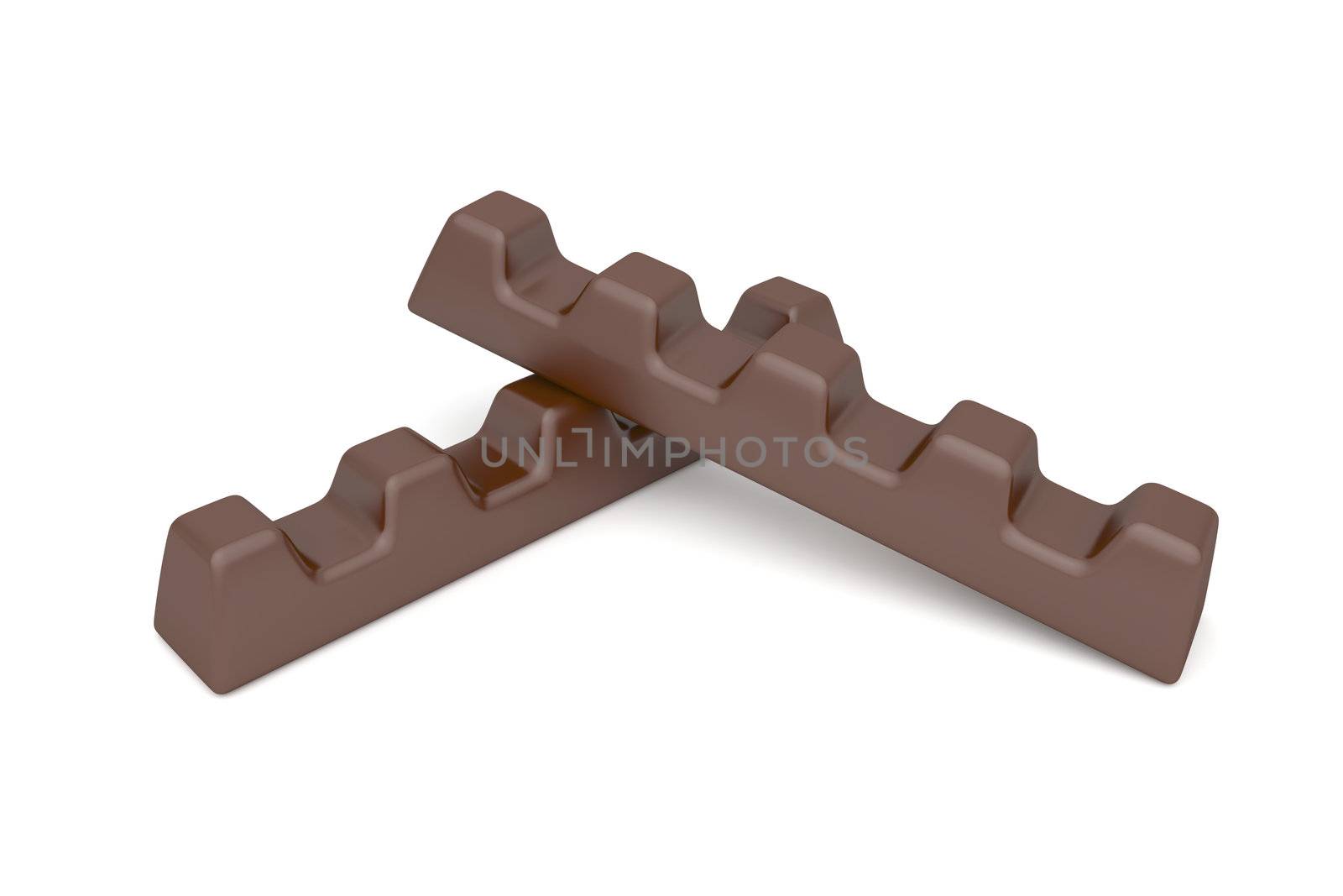 Milk chocolate on white background