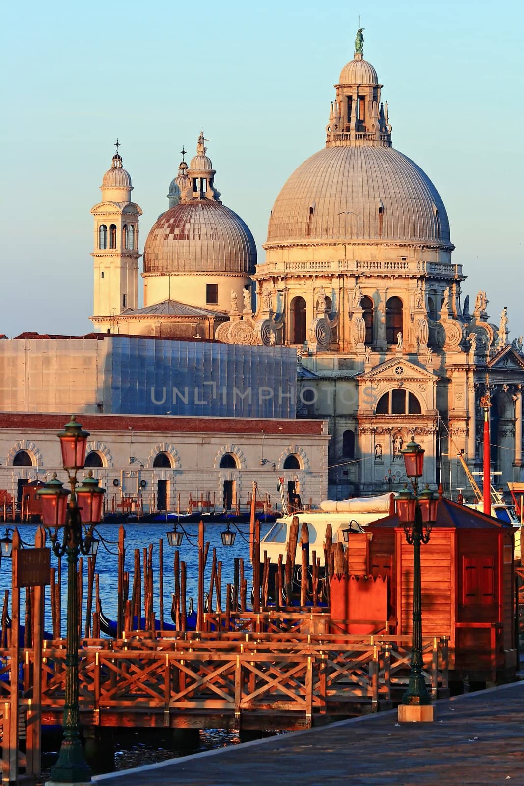 Santa Maria Della Salute, Church of Health, Grand canel Venice Italy in the morning, Vertical